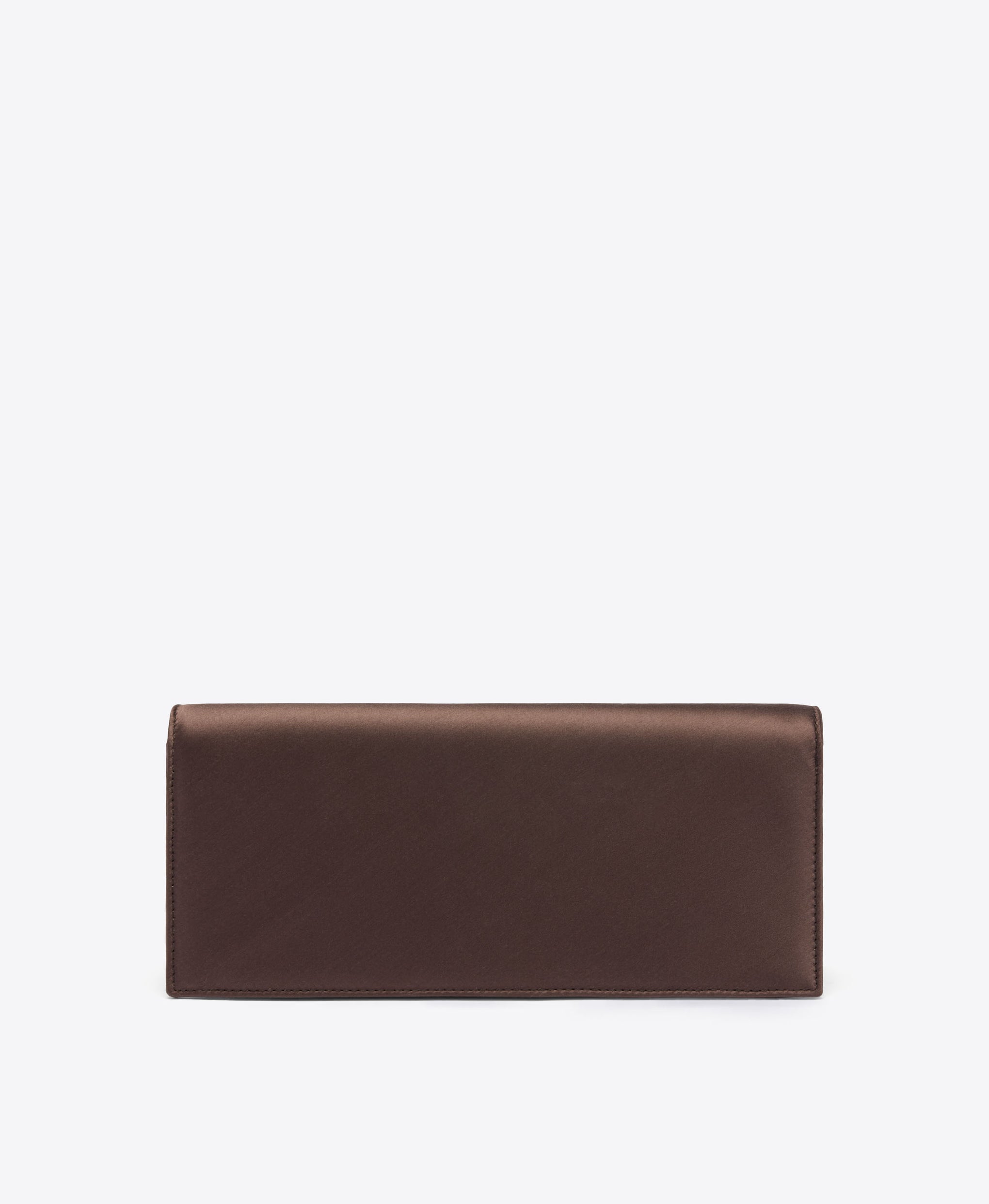 Vivien Dark Brown Satin Clutch Bag Malone Souliers