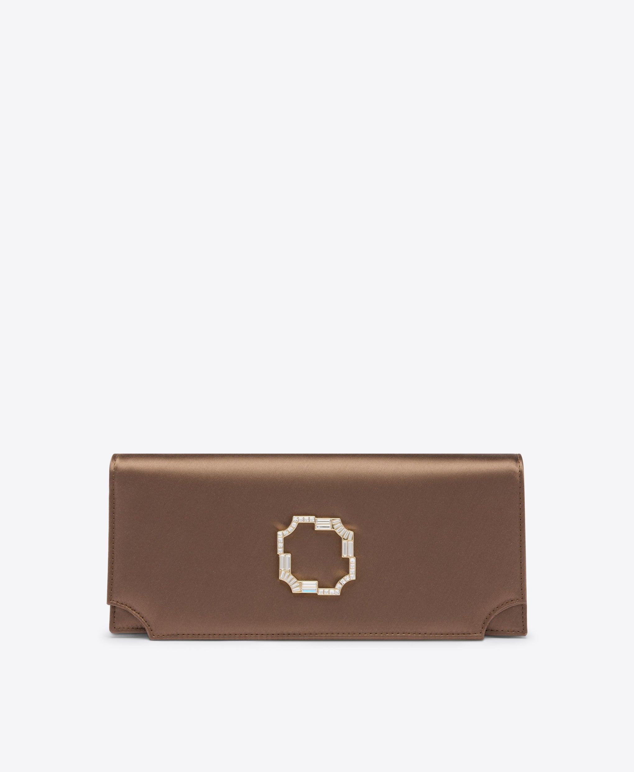 Vivien Taupe Satin Clutch Bag Malone Souliers