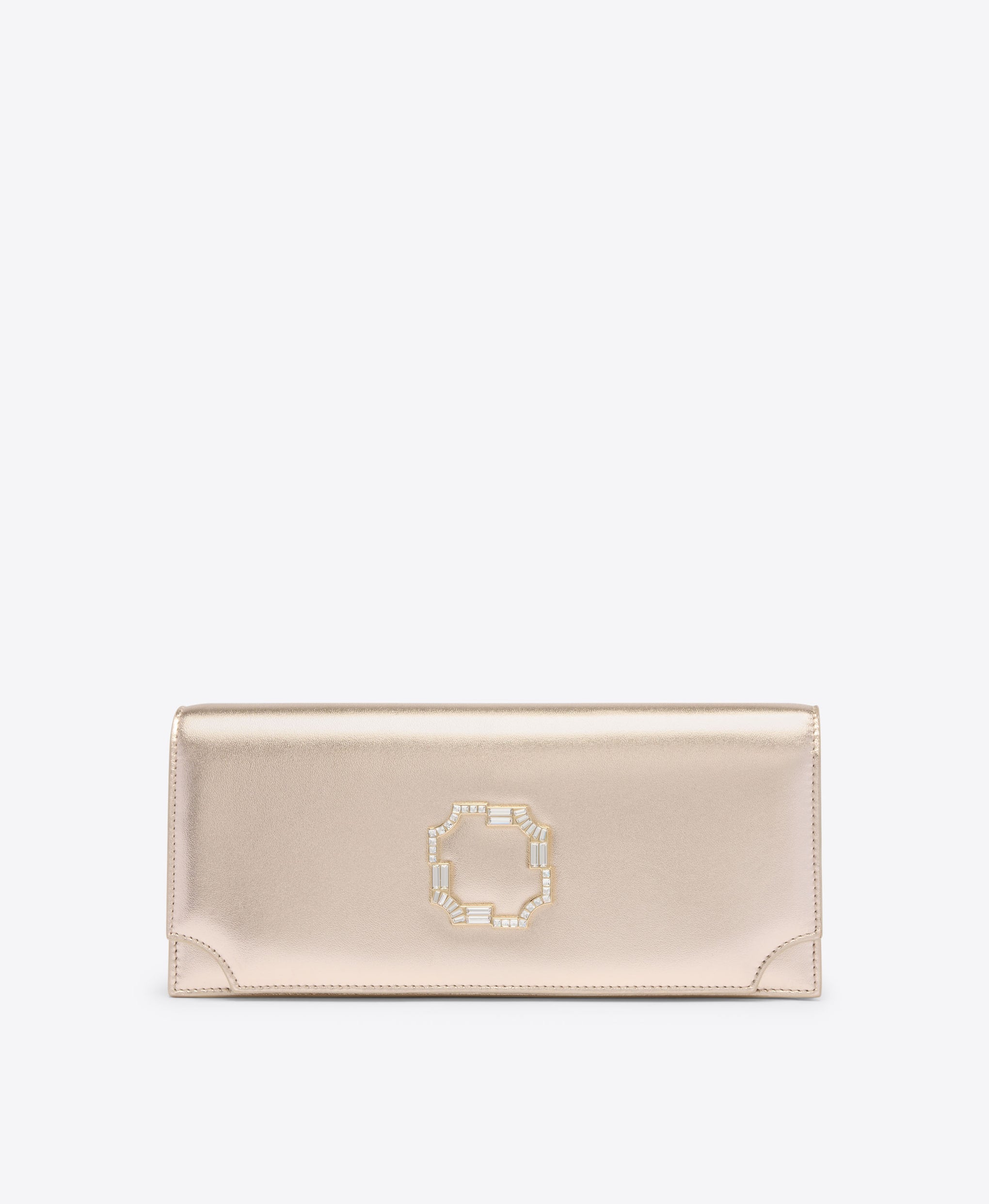Vivien Metallic Leather Clutch Bag Malone Souliers