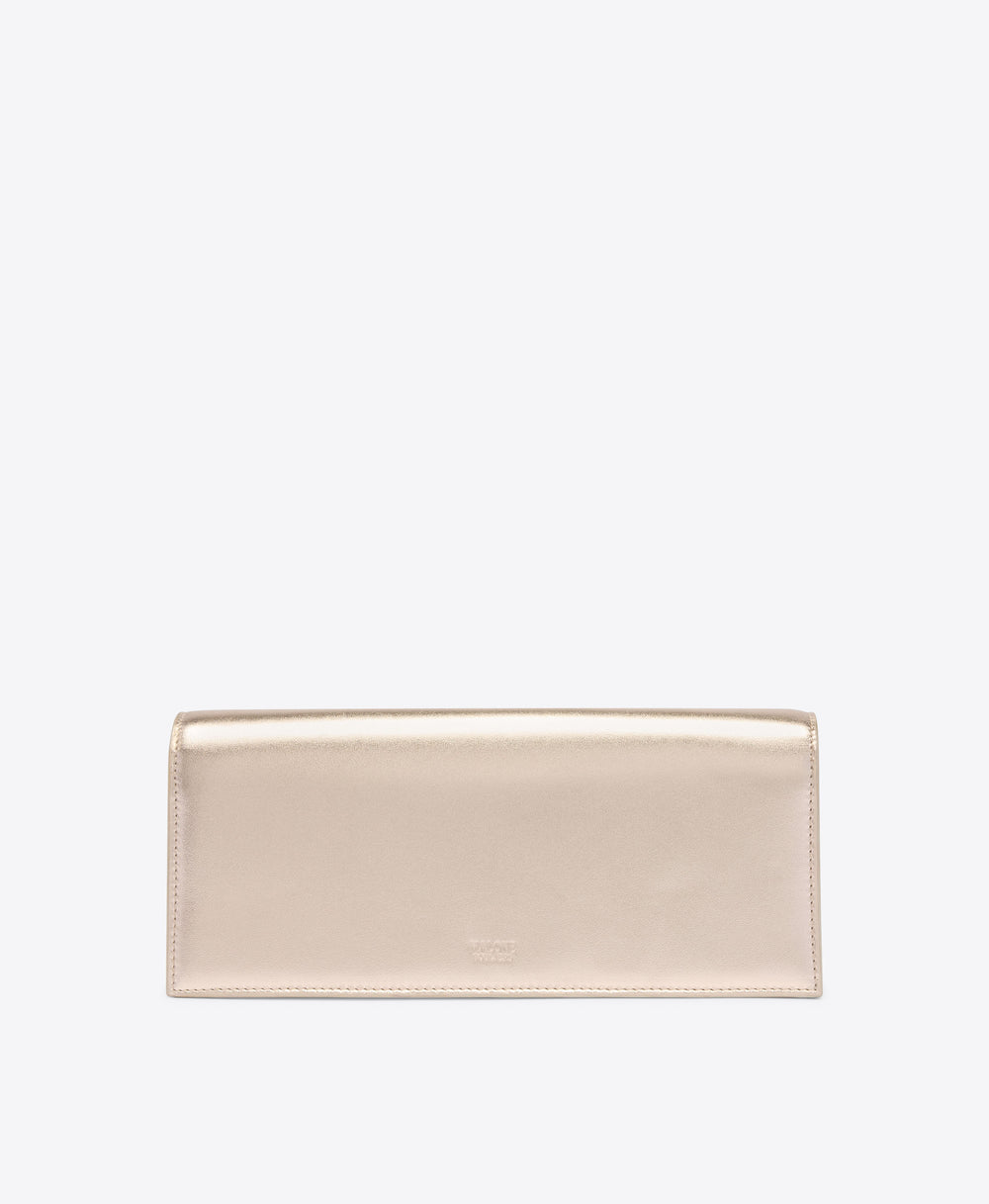 Vivien Metallic Leather Clutch Bag Malone Souliers