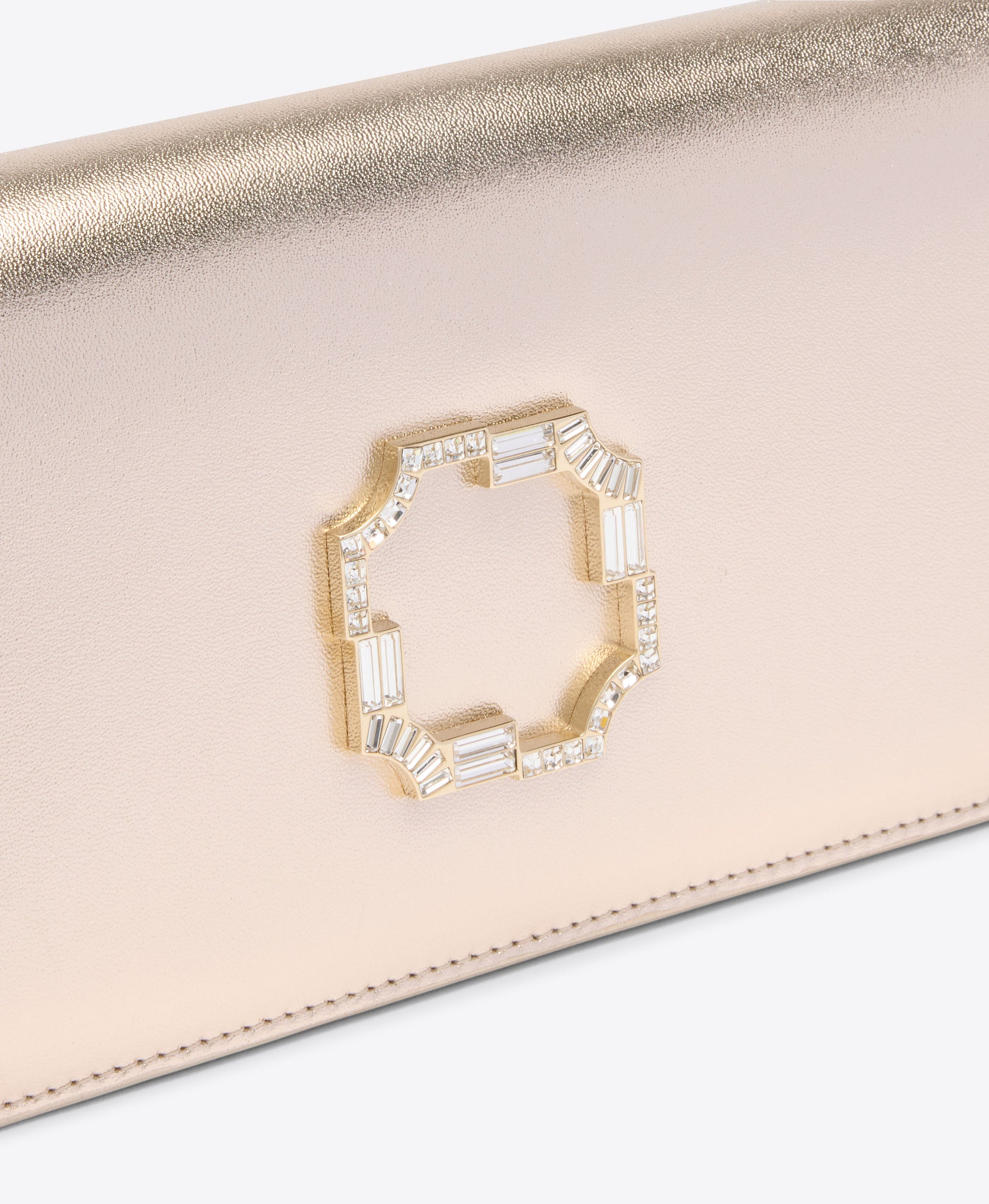 Vivien Metallic Leather Clutch Bag Malone Souliers