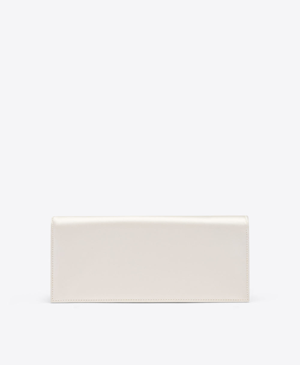 Malone Souliers White Satin Clutch Bag