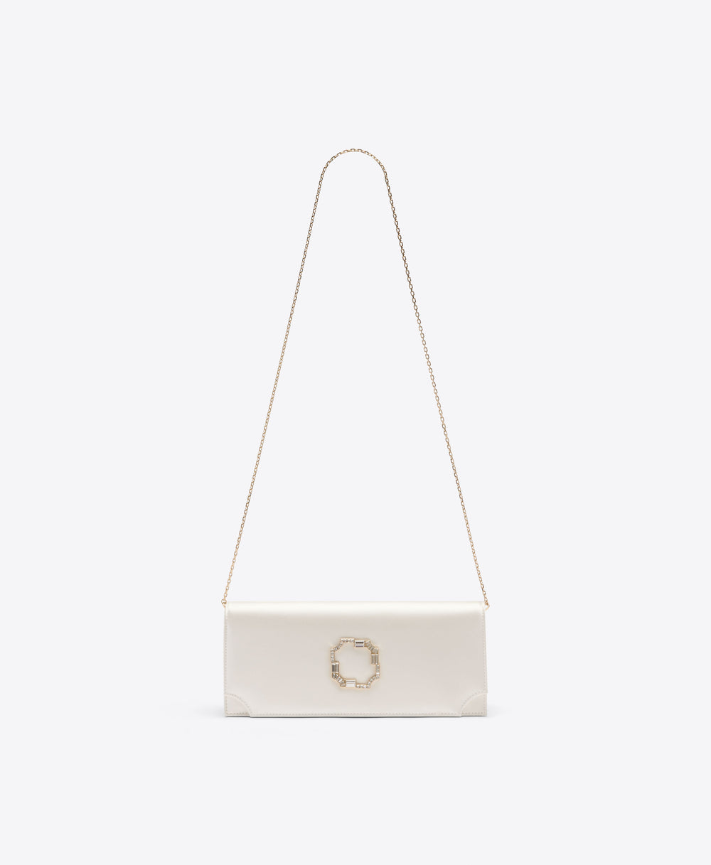 Malone Souliers White Satin Clutch Bag