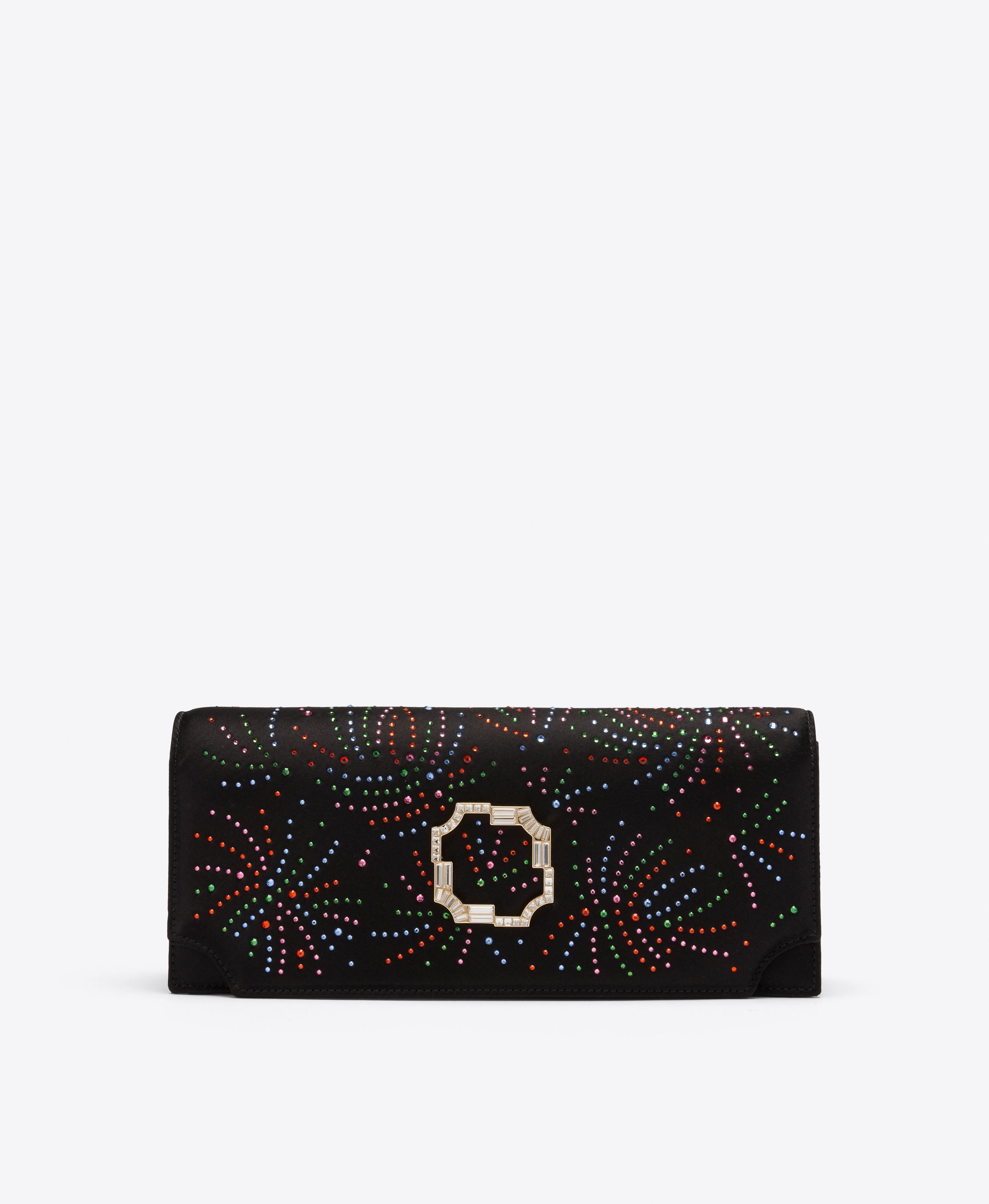 Vivien Crystal Embellished Satin Clutch Bag