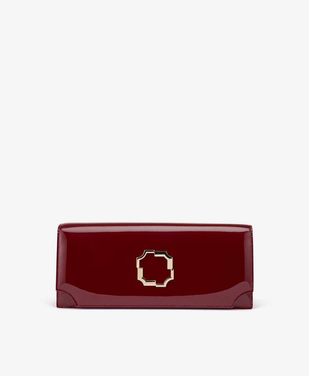 Vivien Red Patent Clutch Bag Malone Souliers