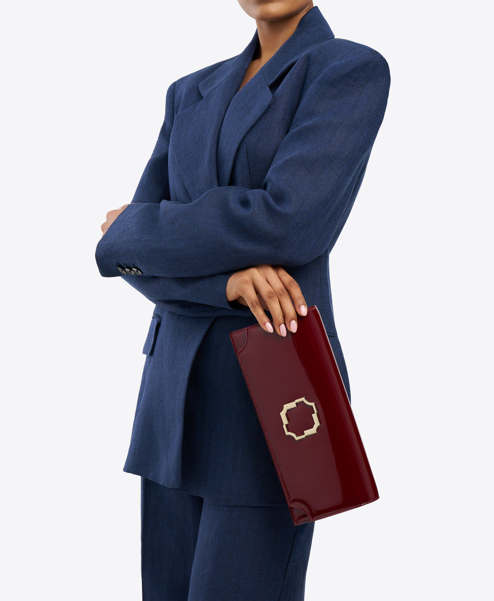 Vivien Red Patent Clutch Bag Malone Souliers