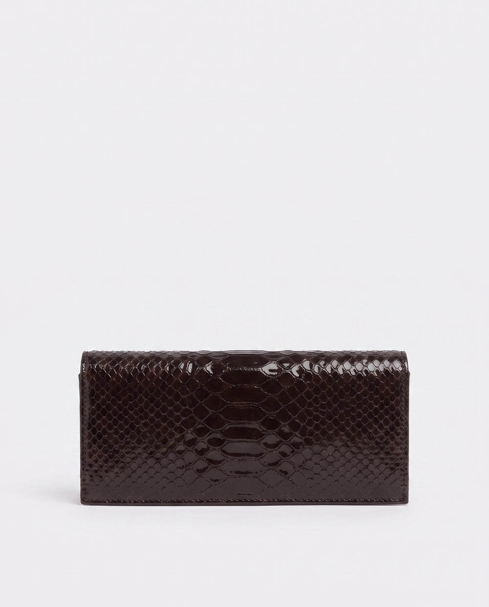 Vivien Dark Brown Embossed Leaher Clutch Bag