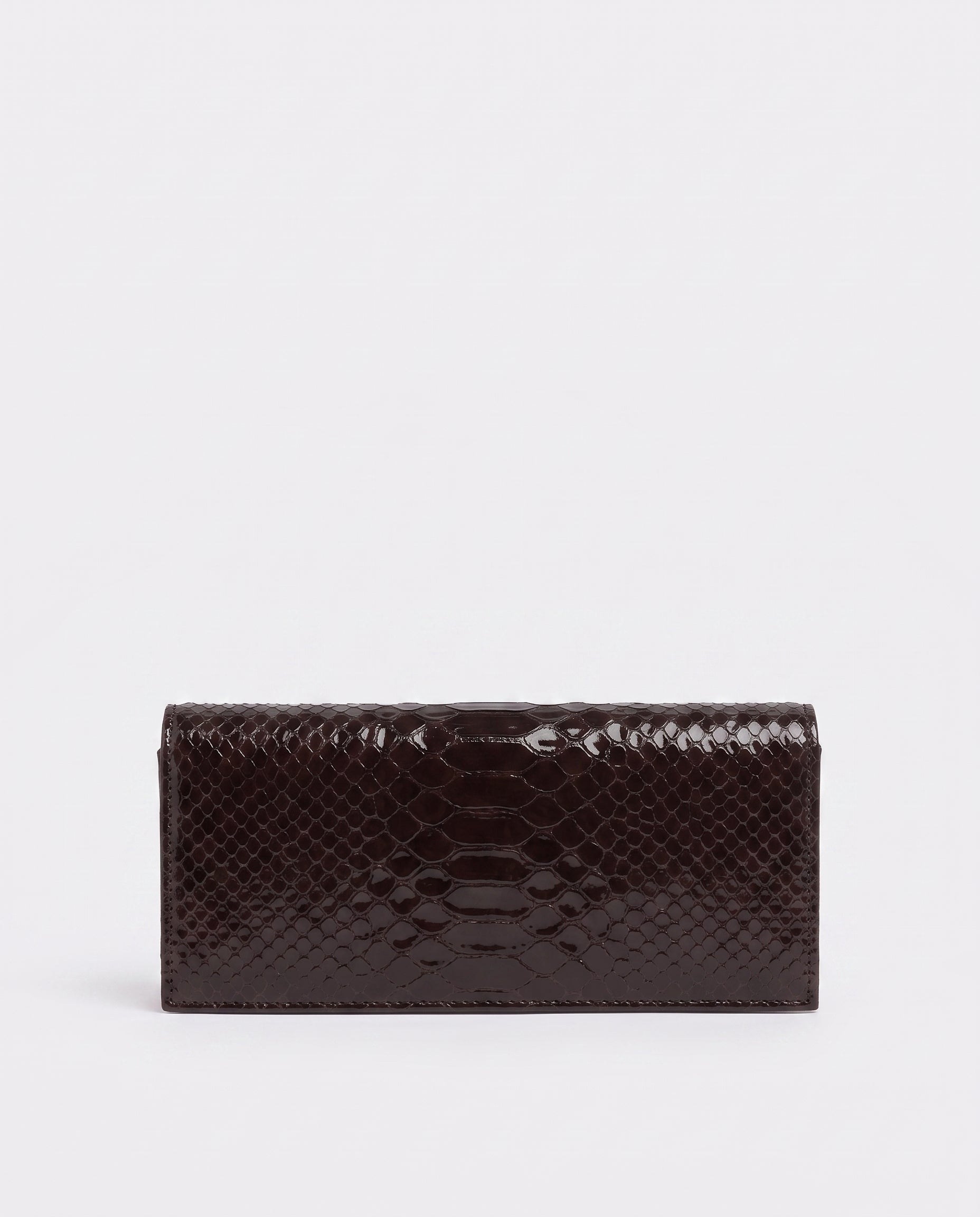 Vivien Dark Brown Embossed Leaher Clutch Bag
