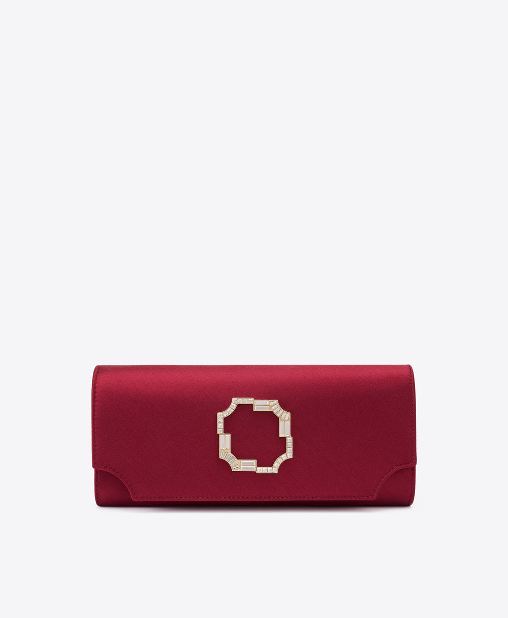 Vivien Burgundy Satin Wallet on Chain Malone Souliers