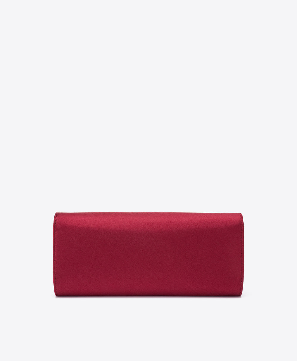 Vivien Burgundy Satin Wallet on Chain Malone Souliers