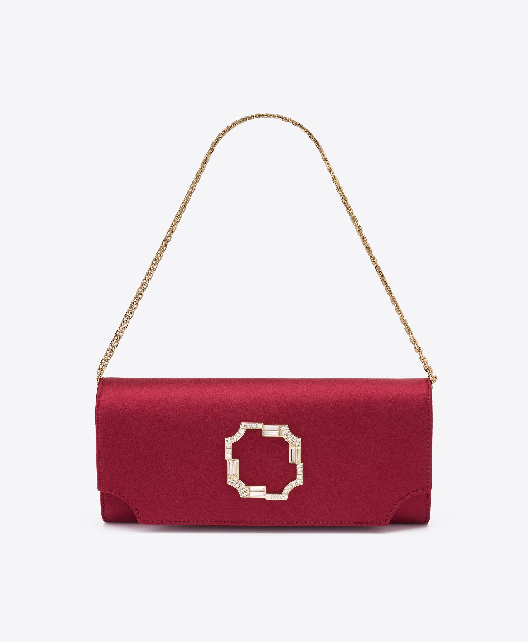 Vivien Burgundy Satin Wallet on Chain Malone Souliers