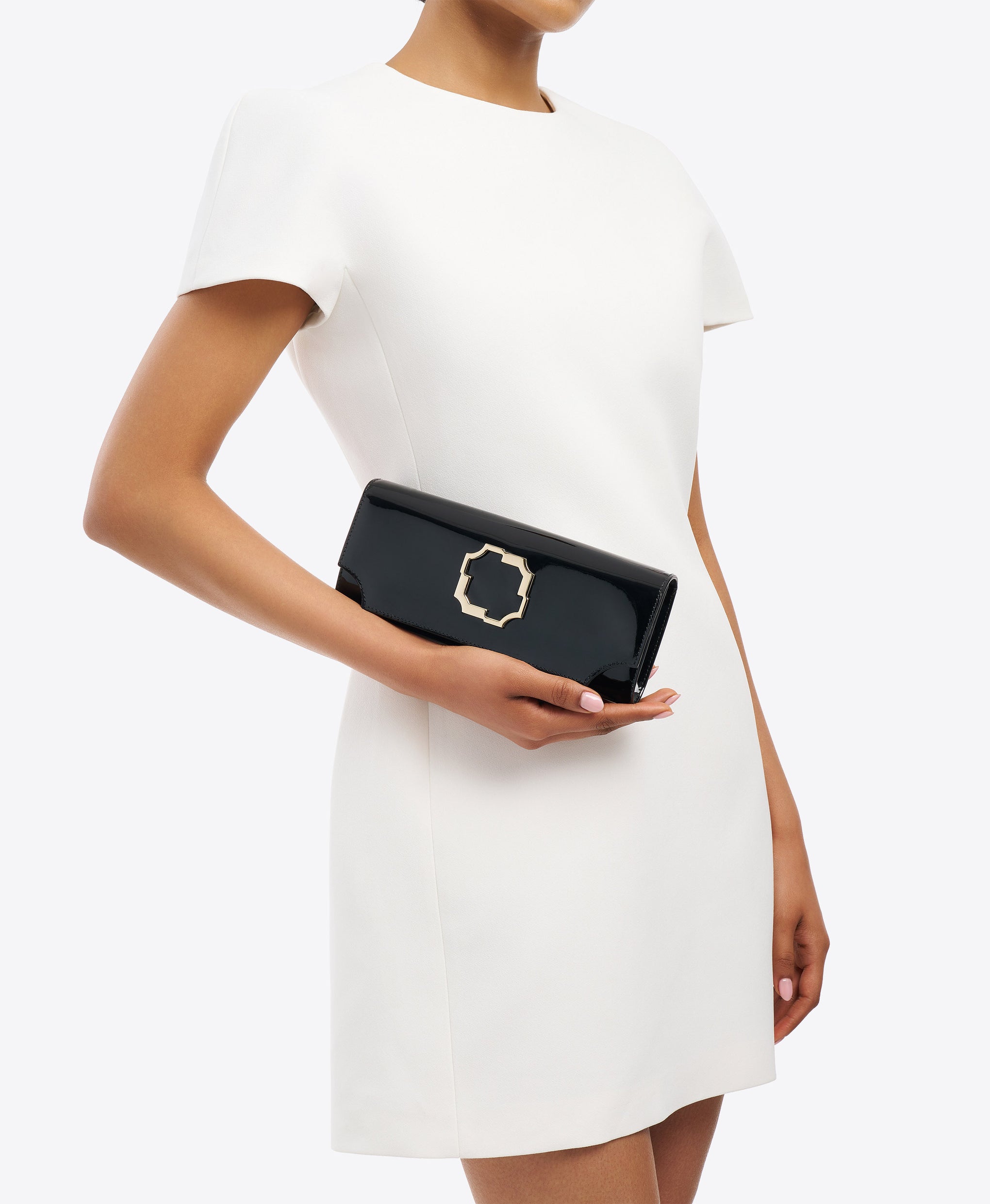 Vivien Black Patent Leather Wallet on Chain Malone Souliers