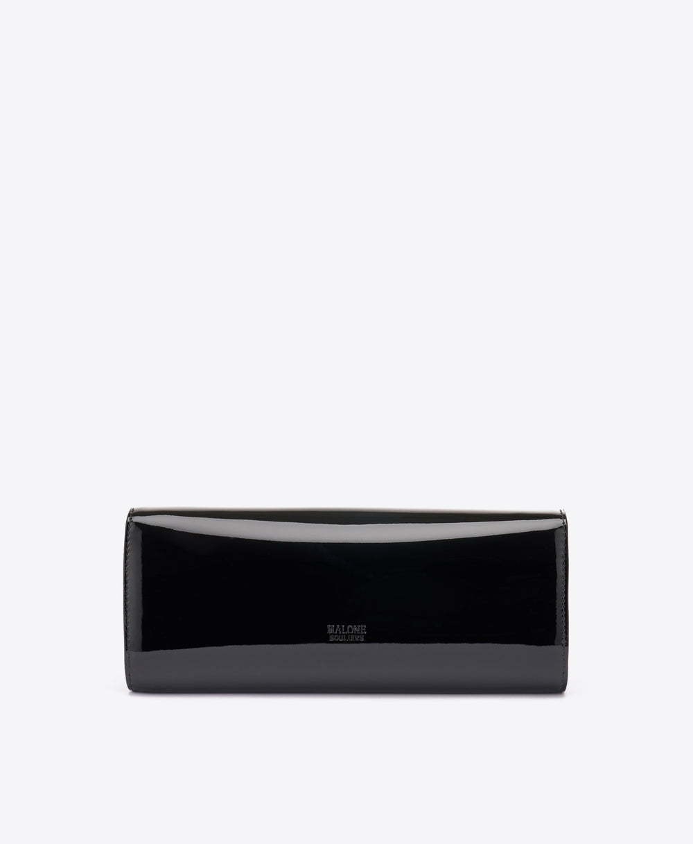 Vivien Black Patent Leather Wallet on Chain Malone Souliers