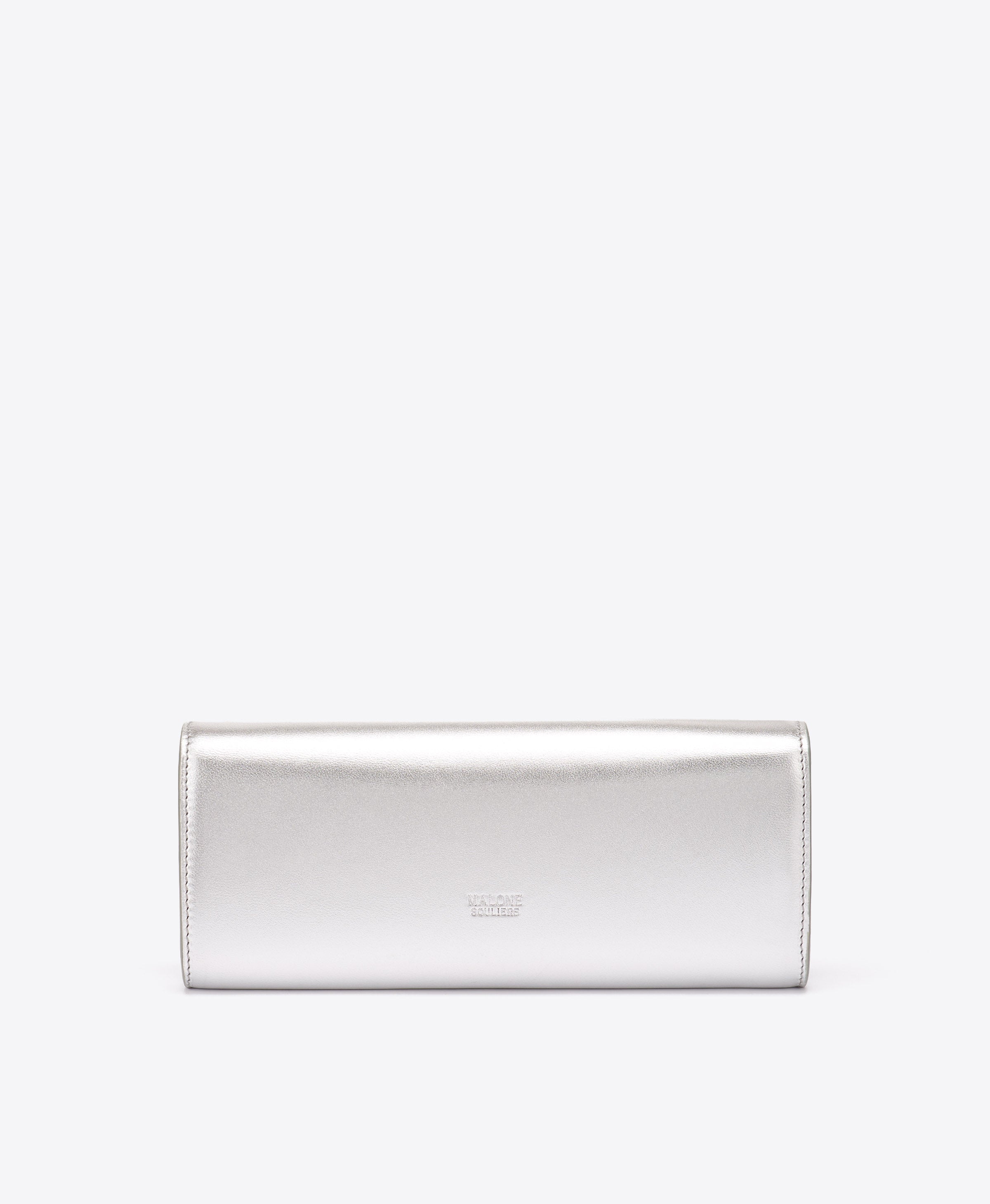 Vivien Silver Leather Wallet on Chain | Malone Souliers