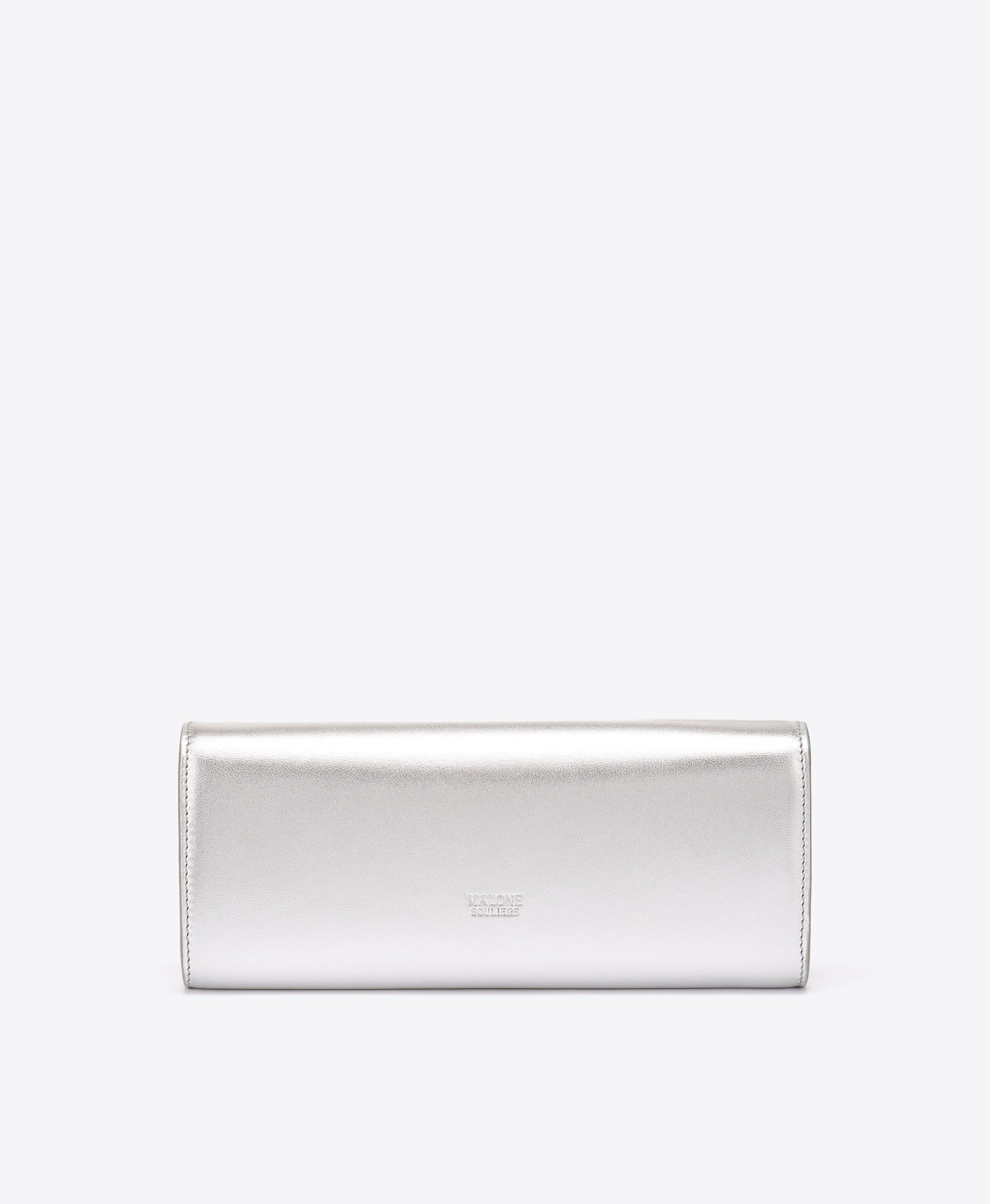 Vivien Silver Leather Wallet on Chain Malone Souliers
