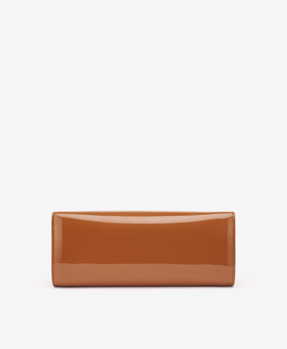 Vivien Brown Patent Leather Wallet on Chain Malone Souliers