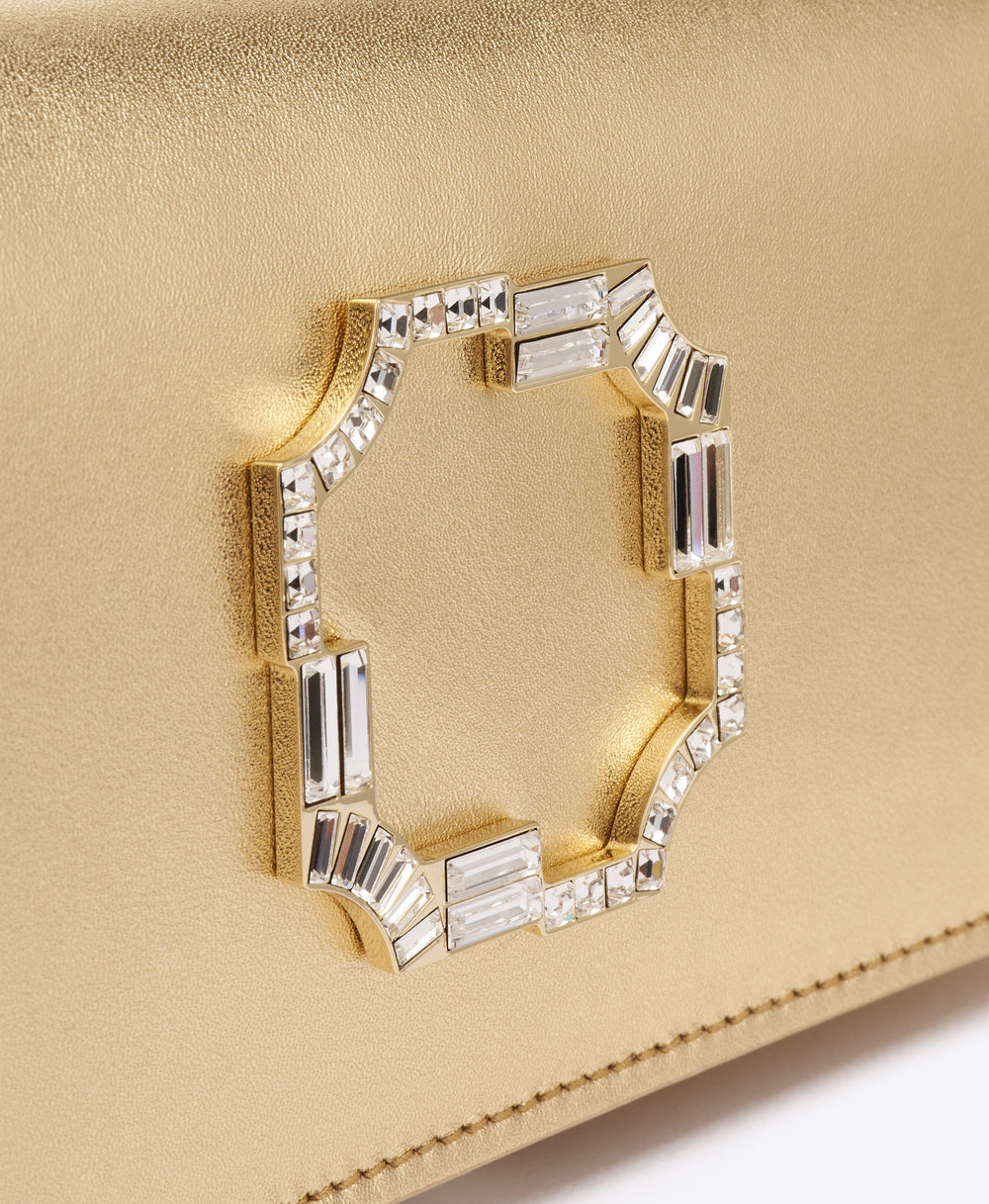 Vivien Gold Leather Wallet on Chain Malone Souliers