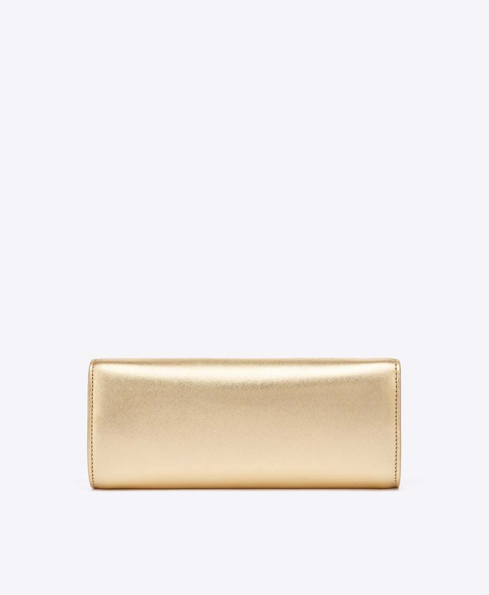 Vivien Gold Leather Wallet on Chain Malone Souliers