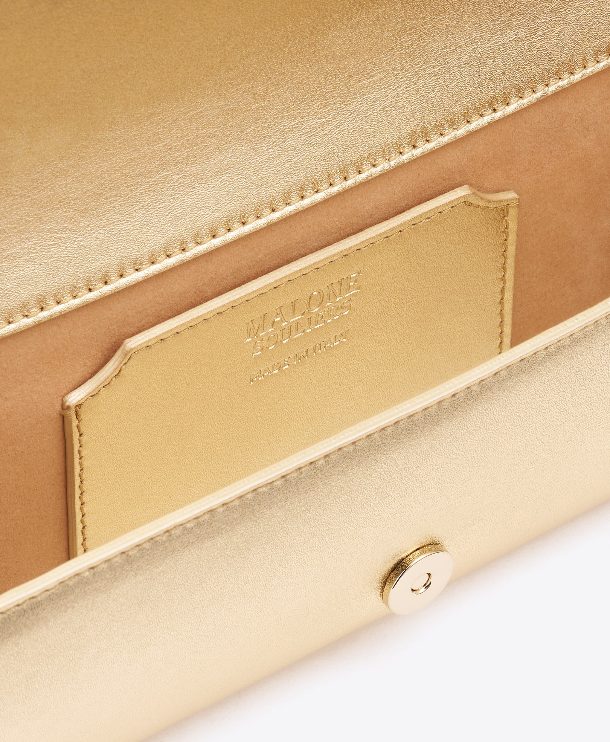 Vivien Gold Leather Wallet on Chain Malone Souliers
