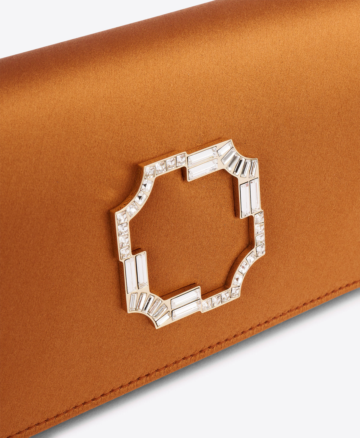 Vivien Bronze Satin Wallet on Chain Malone Souliers