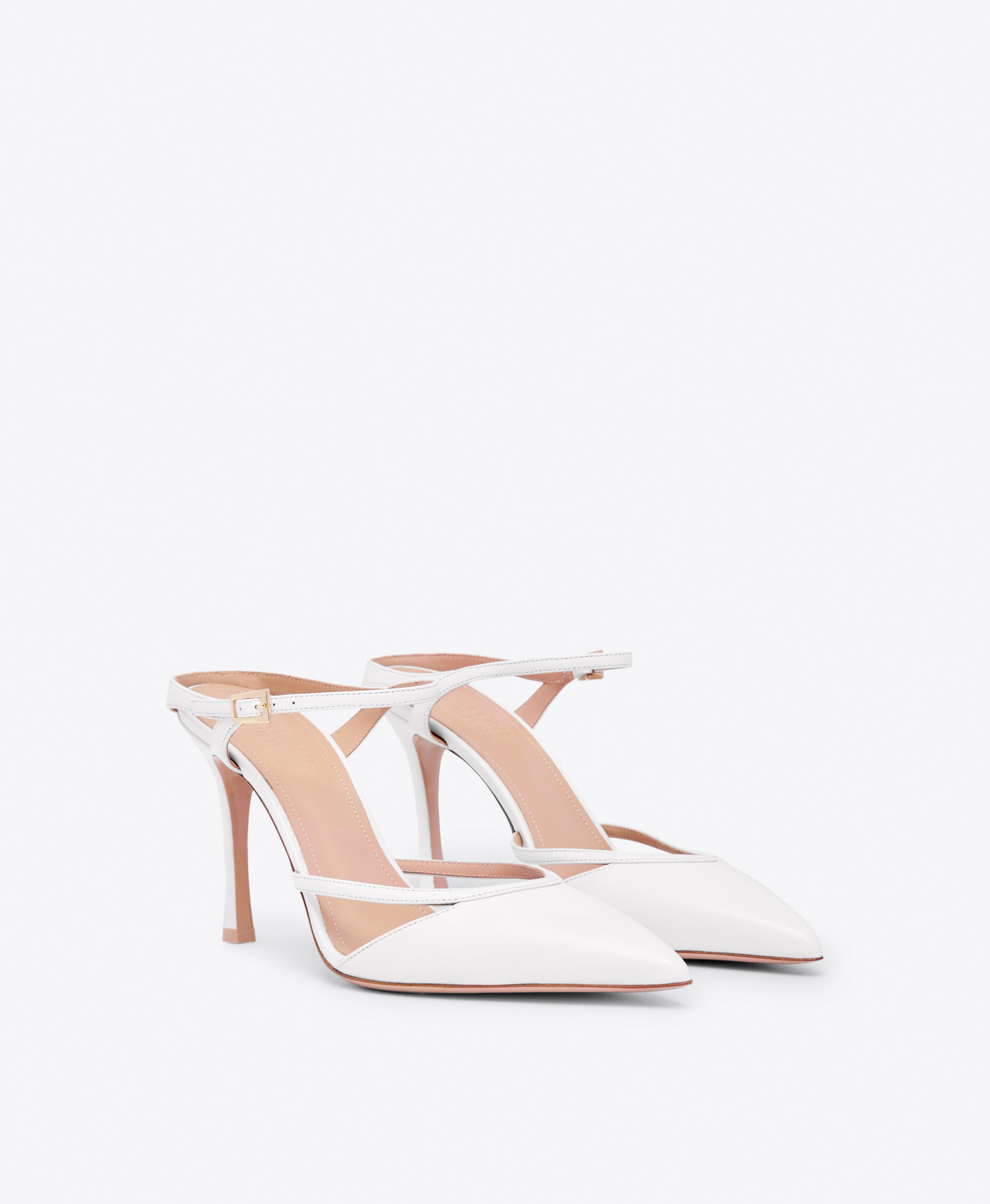Ulla Flat Ice White Nappa Leather Flats | Malone Souliers
