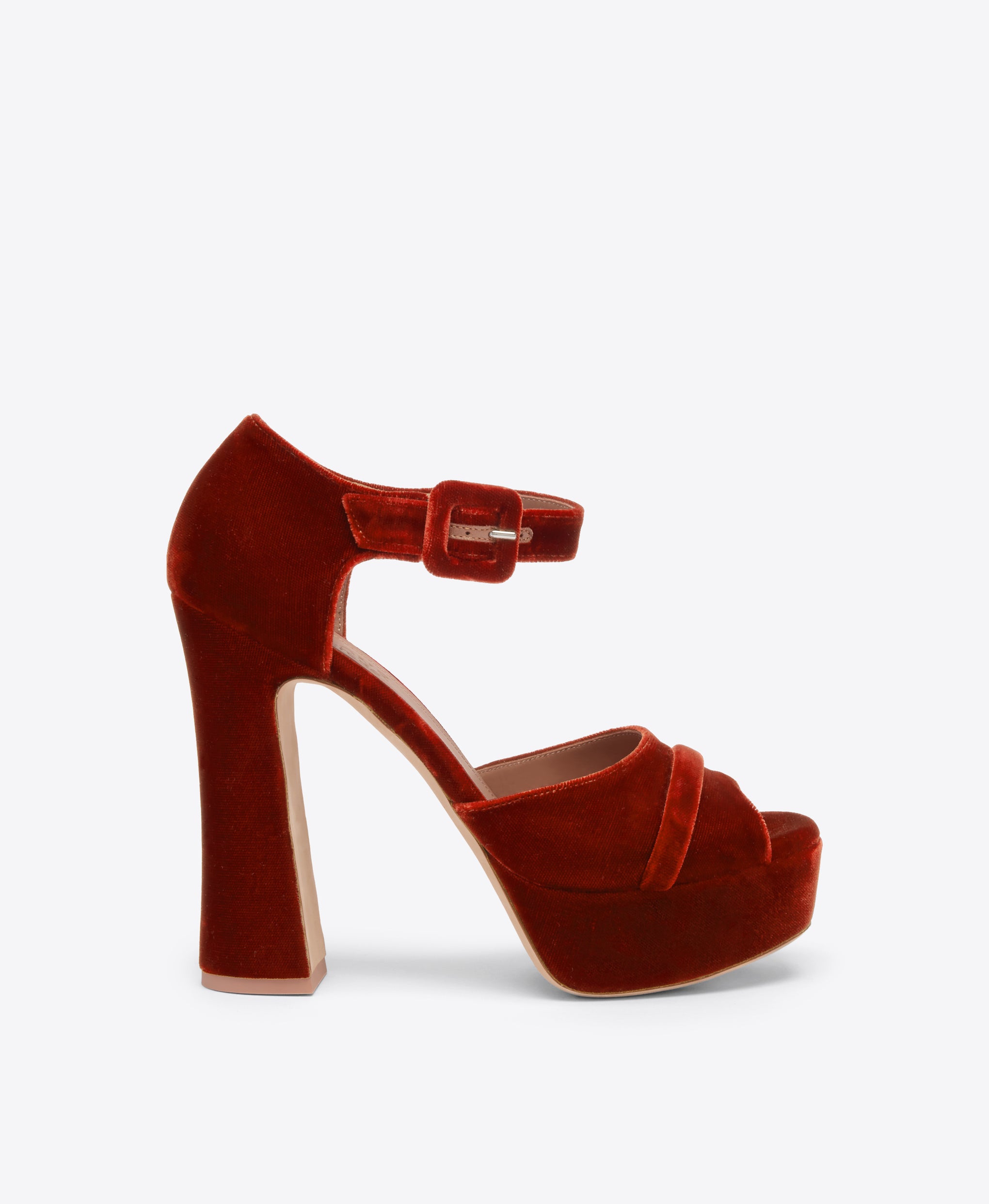 Yuri 125 Dark Orange Velvet Sandals Malone Souliers