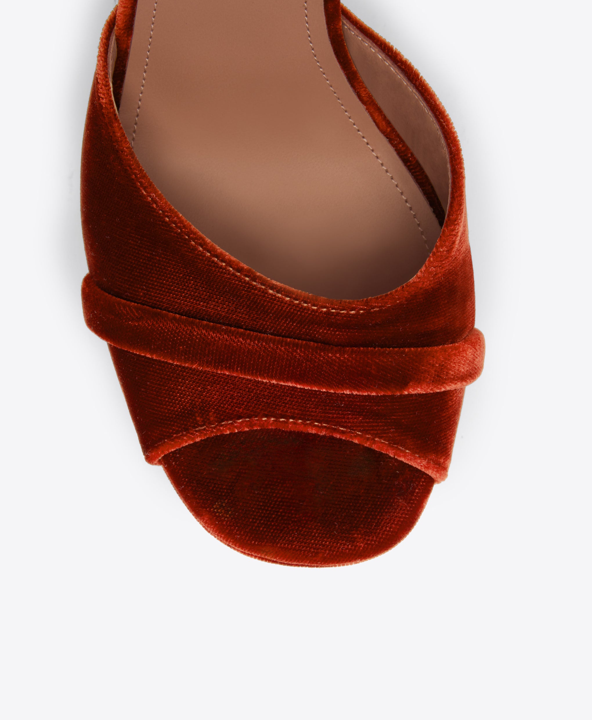 Yuri 125 Dark Orange Velvet Sandals Malone Souliers