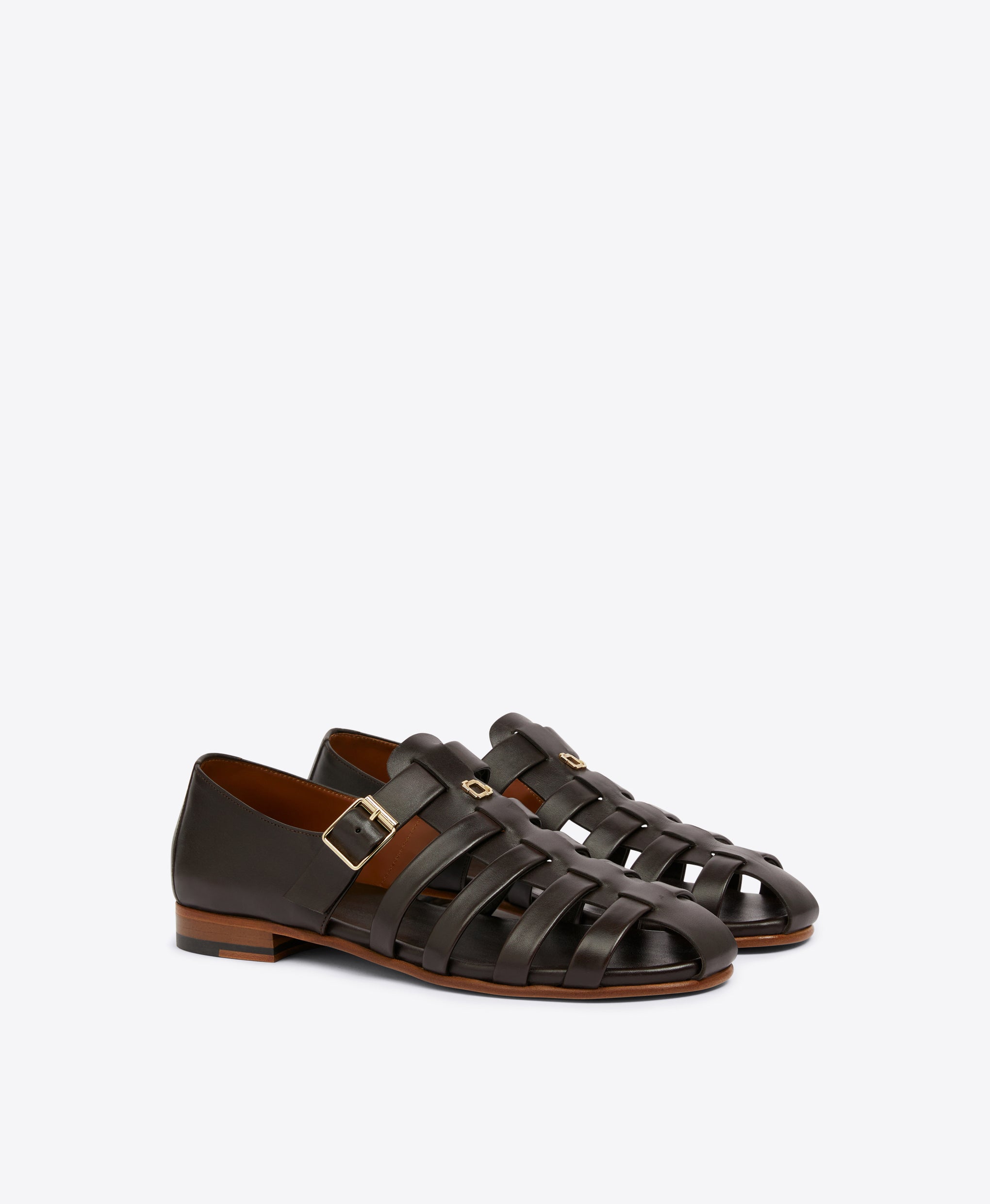 Men's Brown Leather Fisherman Sandals  Malone Souliers