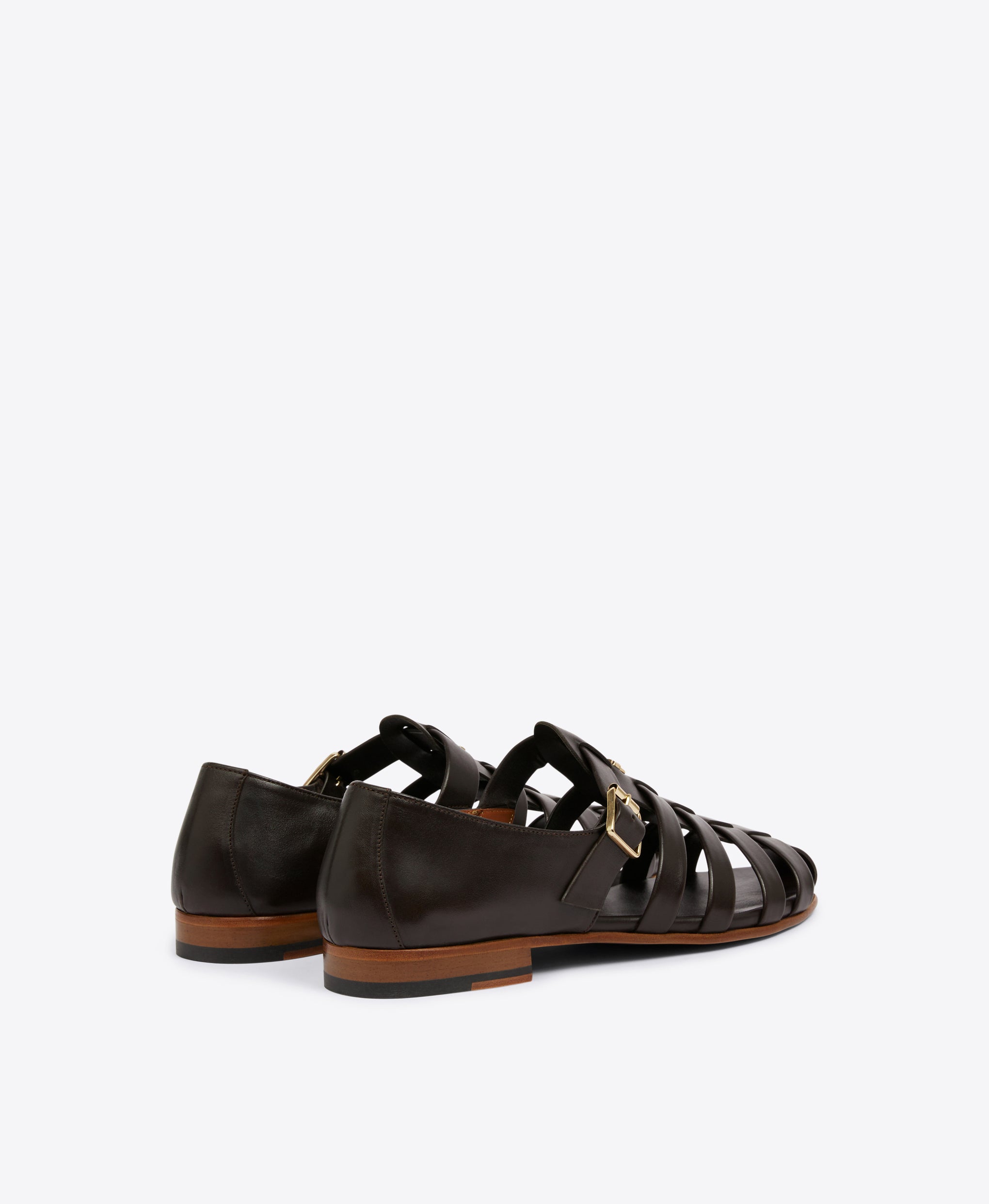 Men's Brown Leather Fisherman Sandals  Malone Souliers