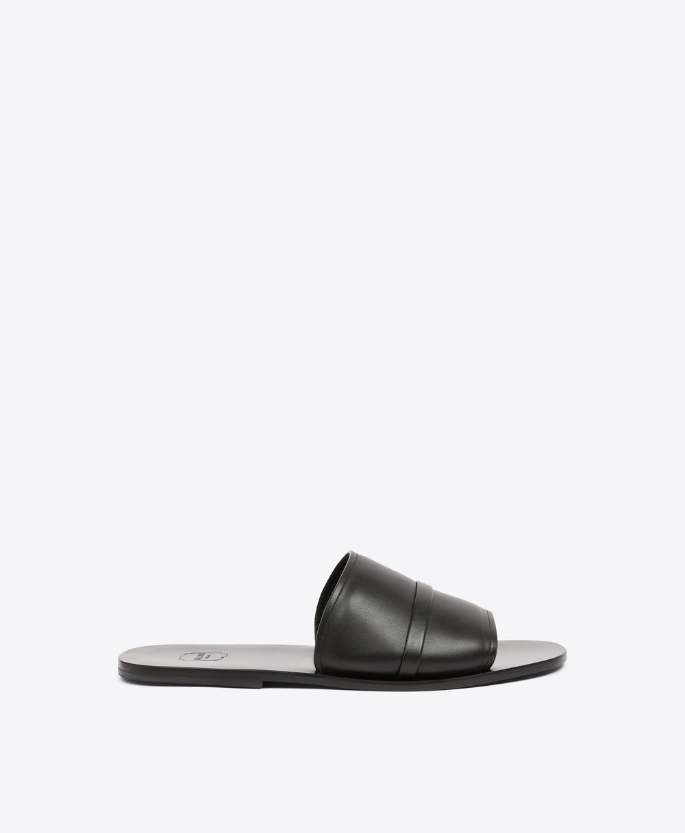 Men's Black Leather Slides  Malone Souliers