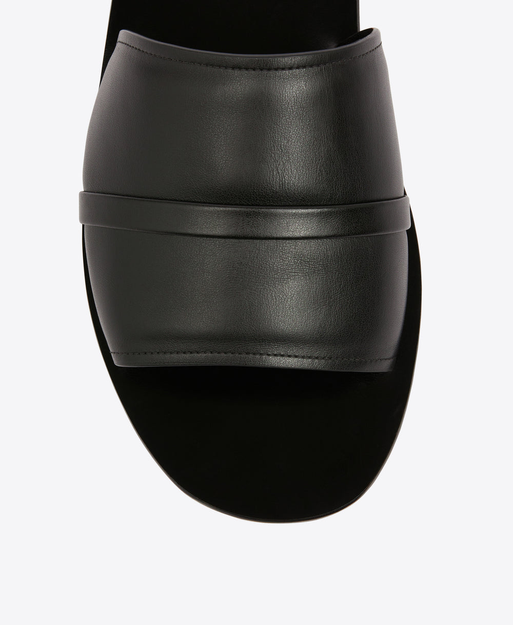Men's Black Leather Slides  Malone Souliers