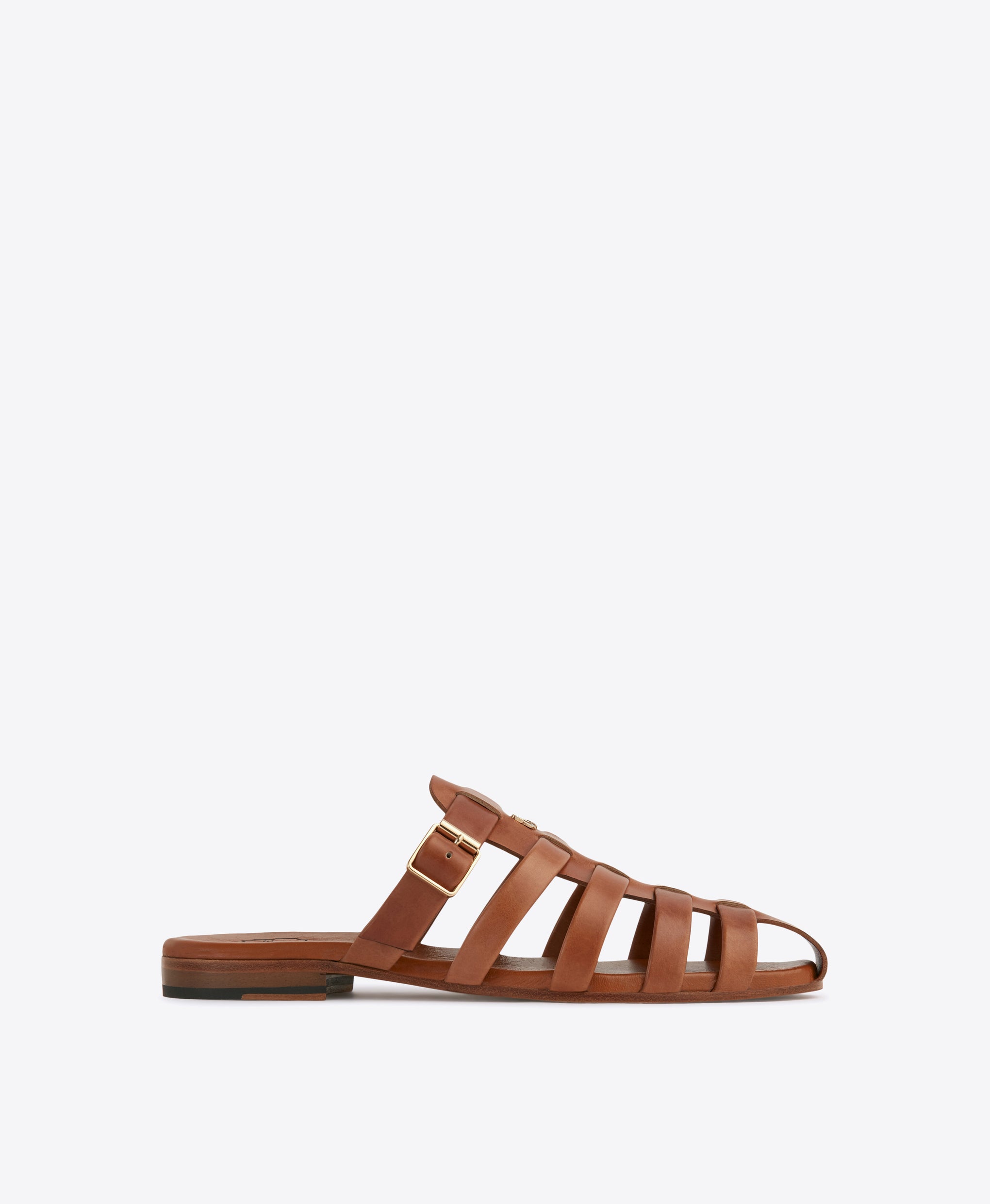 Men's Brown Leather Slip On Sandals Malone Souliers