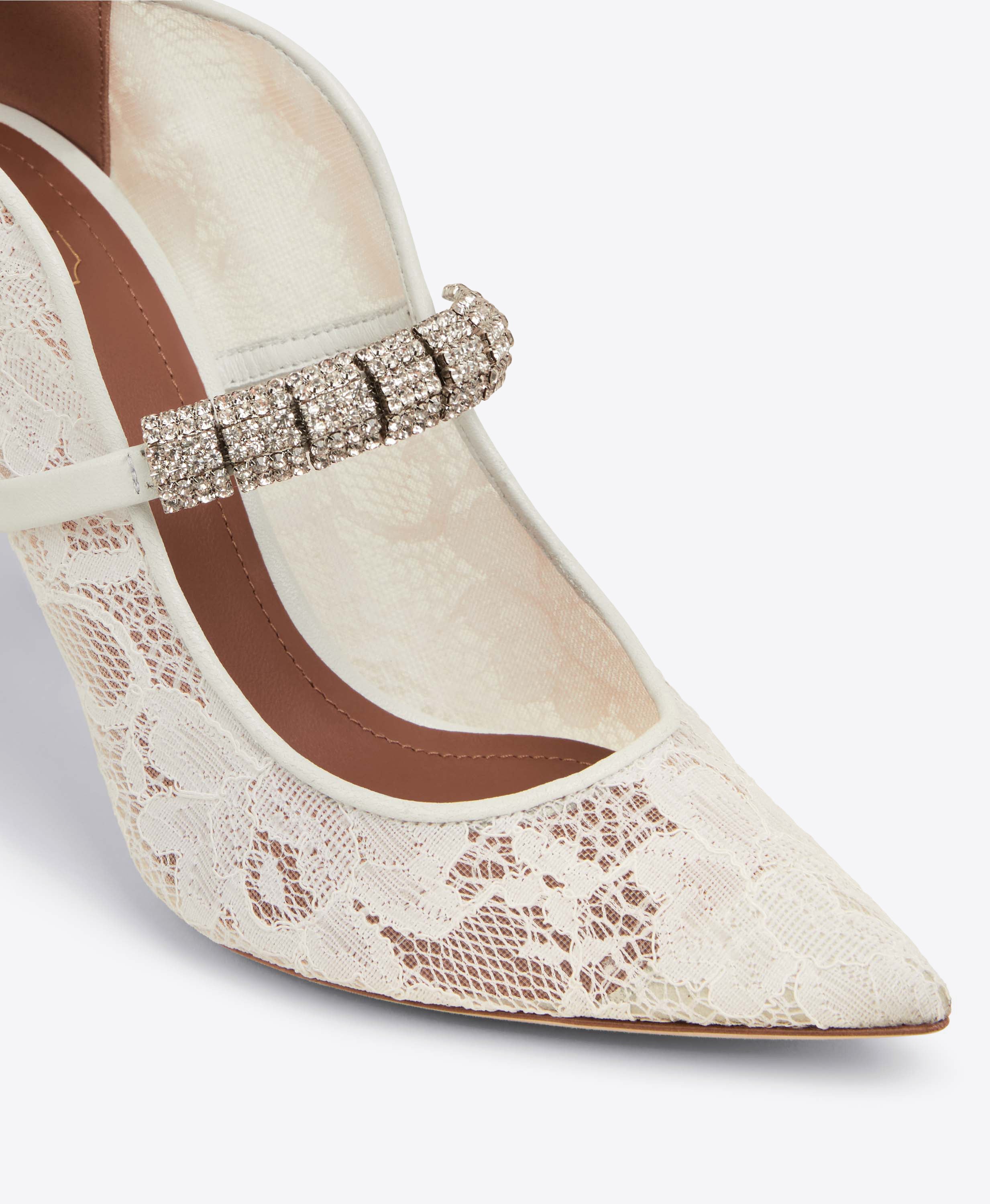 Bella 85mm White Lace Stiletto Heels Malone Souliers