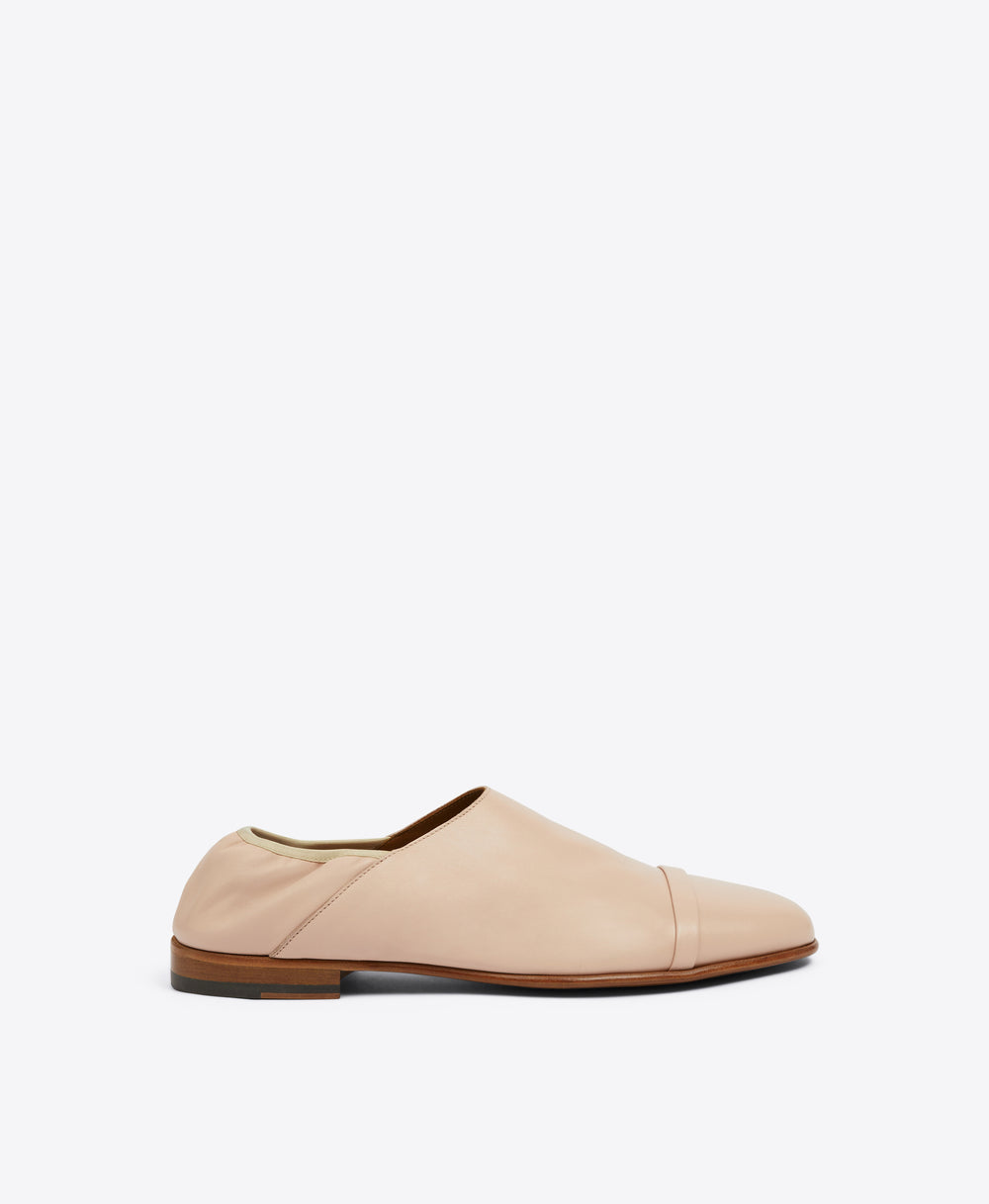 Men's Beige Leather Slippers  Malone Souliers