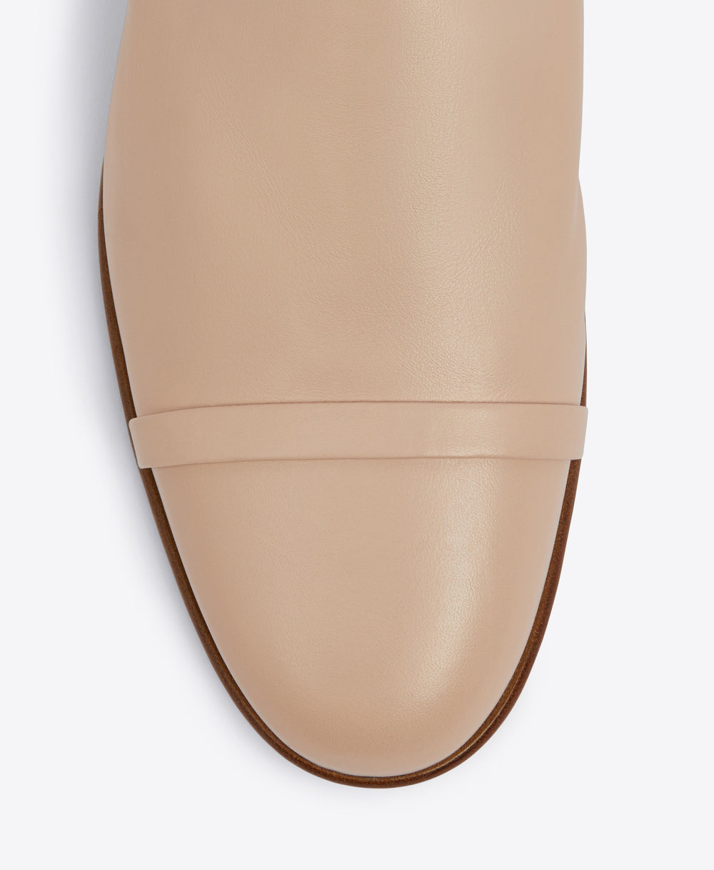 Men's Beige Leather Slippers  Malone Souliers
