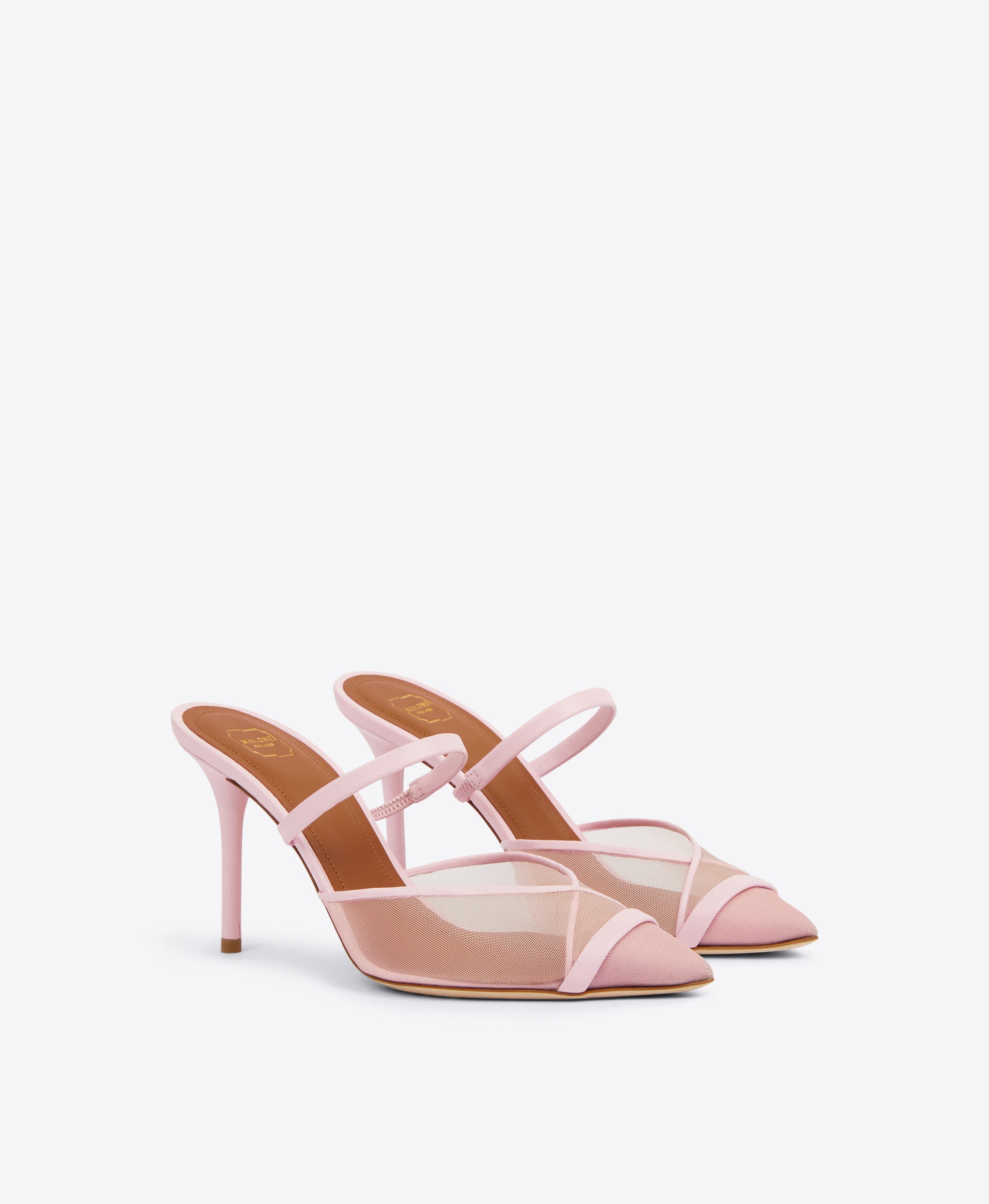 Women's Puff Pink Mesh Heeled Mules Malone Souliers