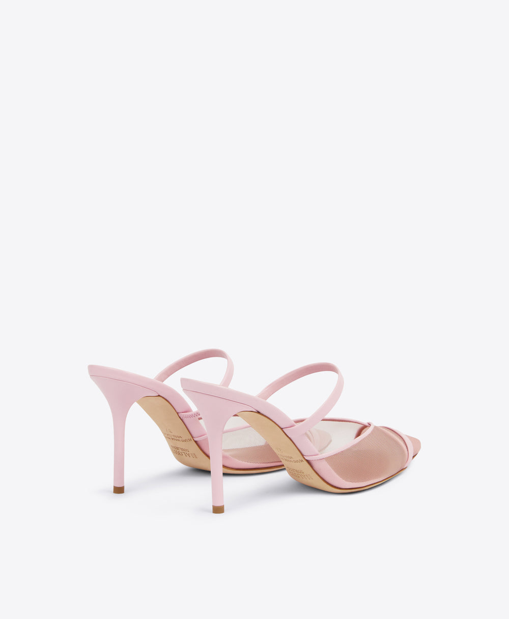 Women's Puff Pink Mesh Heeled Mules Malone Souliers