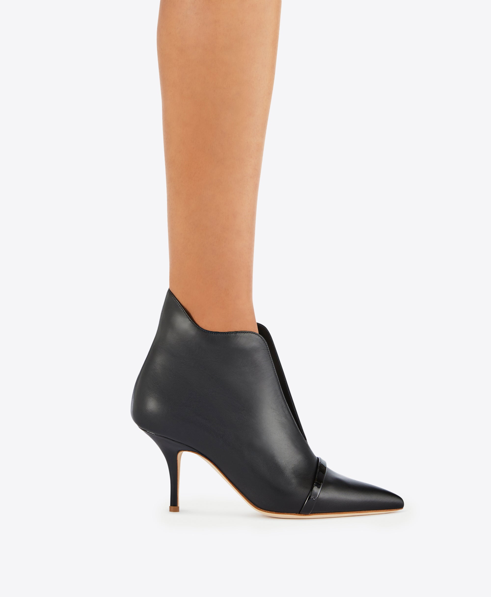 Cora 70mm Black Leather Pointed Boot Malone Souliers