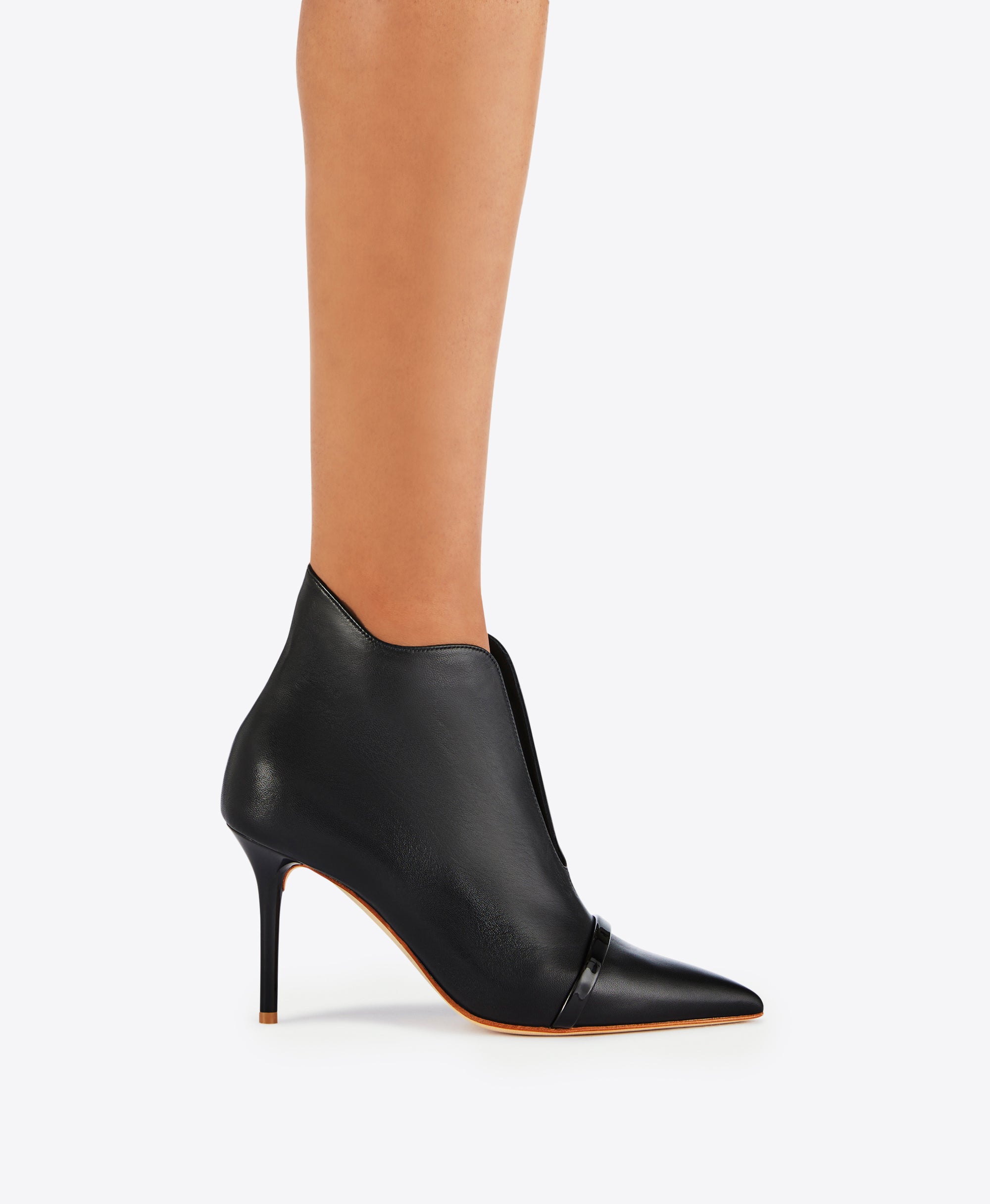 Patent leather pointed boots Clearance