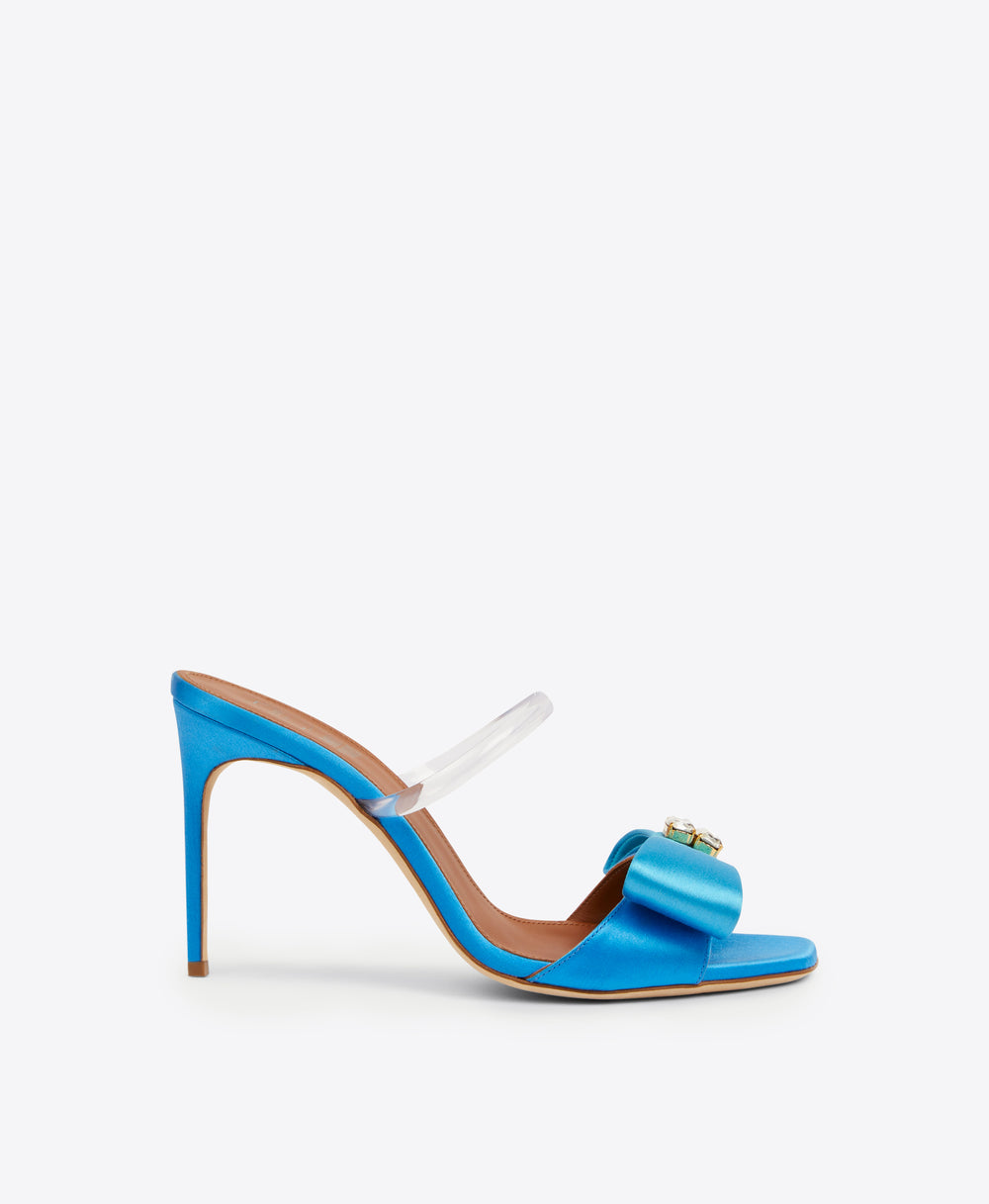 Women's Blue Satin Stiletto Heels Malone Souliers