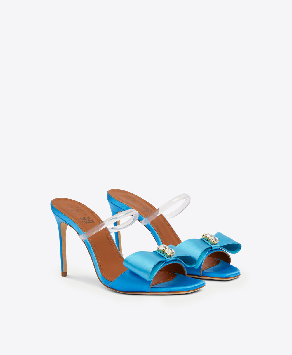 Women's Blue Satin Stiletto Heels Malone Souliers