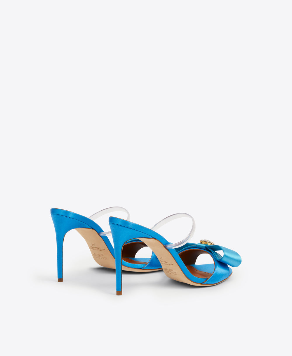 Women's Blue Satin Stiletto Heels Malone Souliers