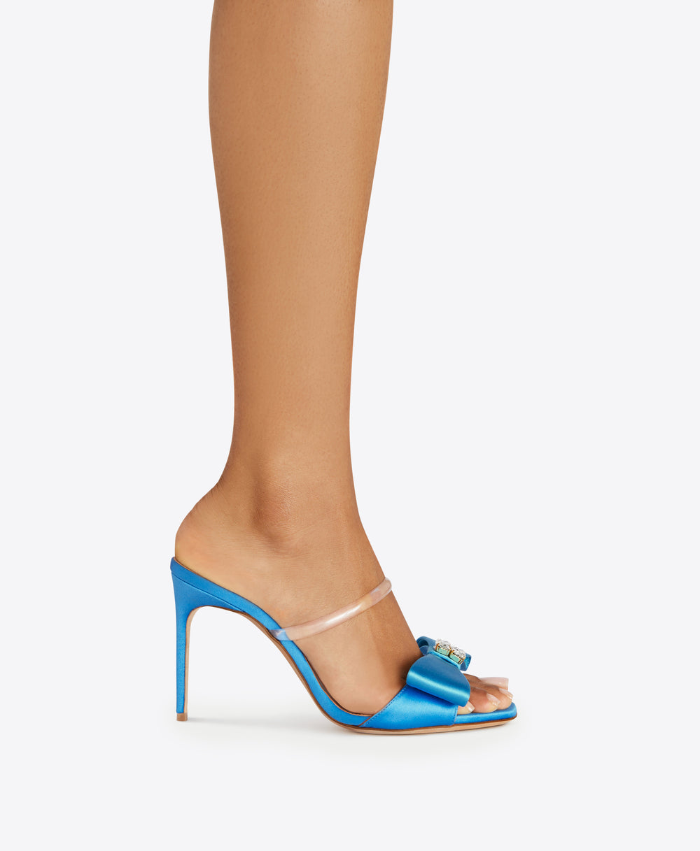 Women's Blue Satin Stiletto Heels Malone Souliers