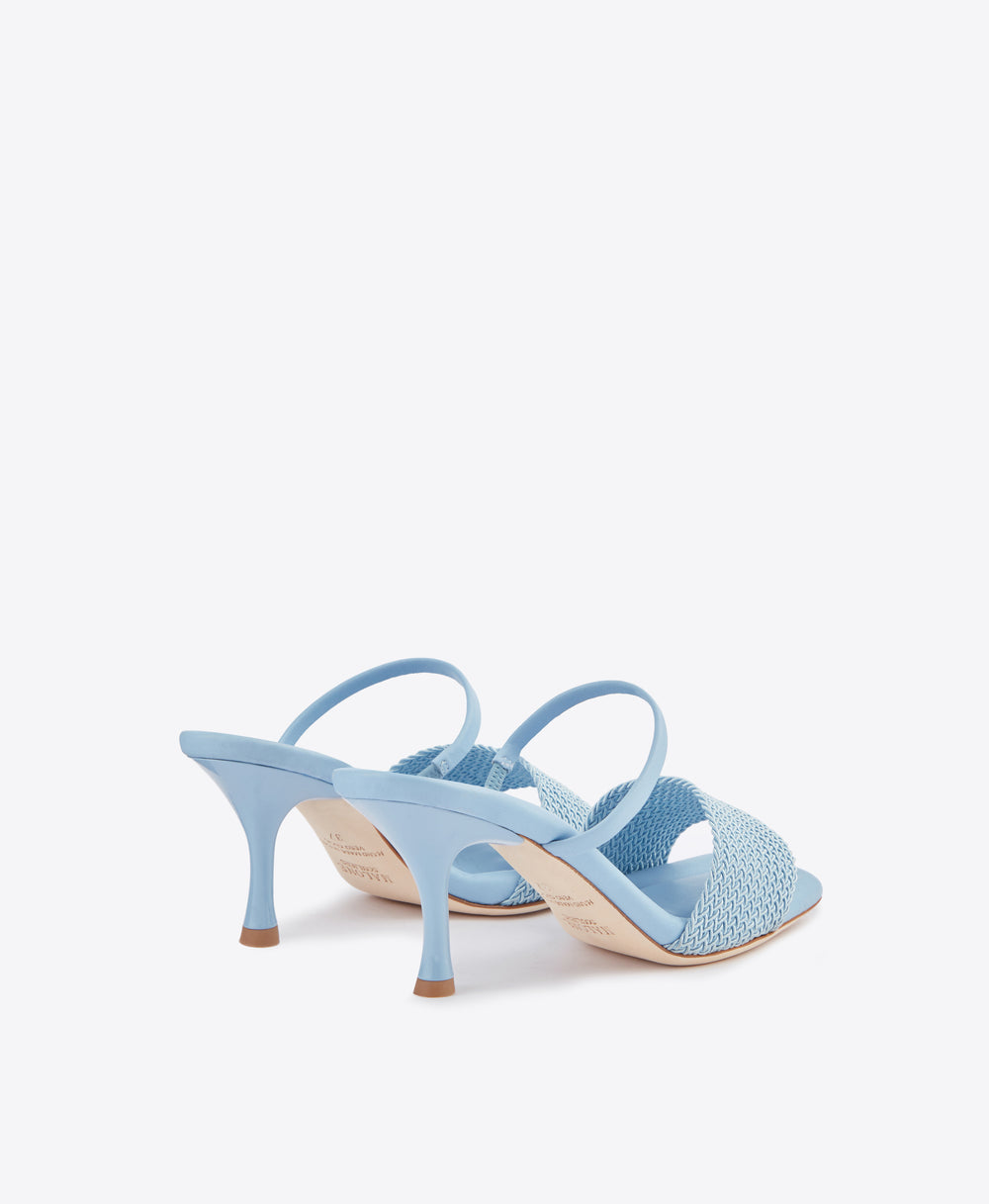 Women's Blue Leather Heeled Sandals Malone Souliers
