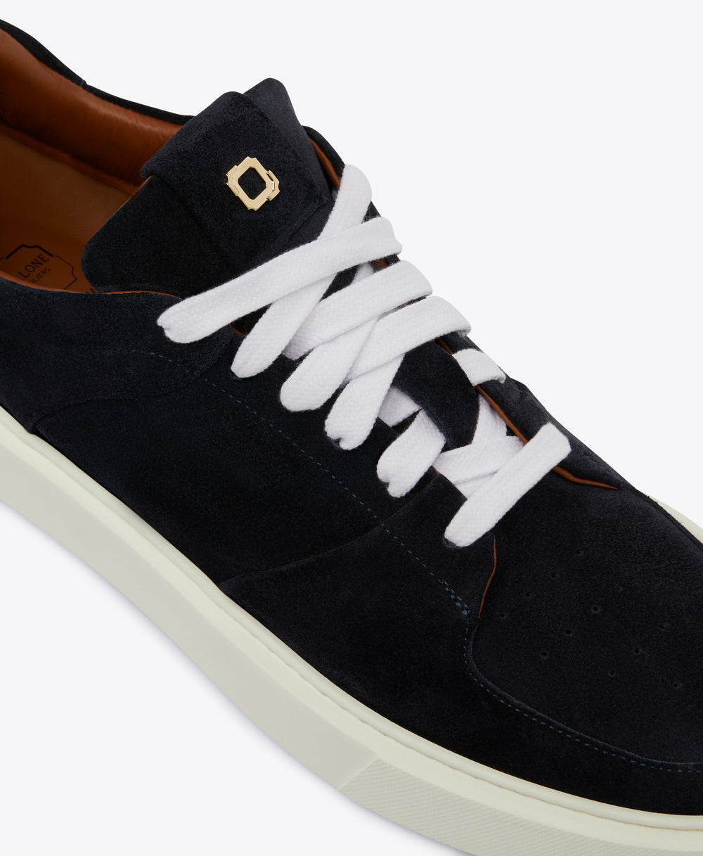 Men's Navy Suede Sneakers Malone Souliers