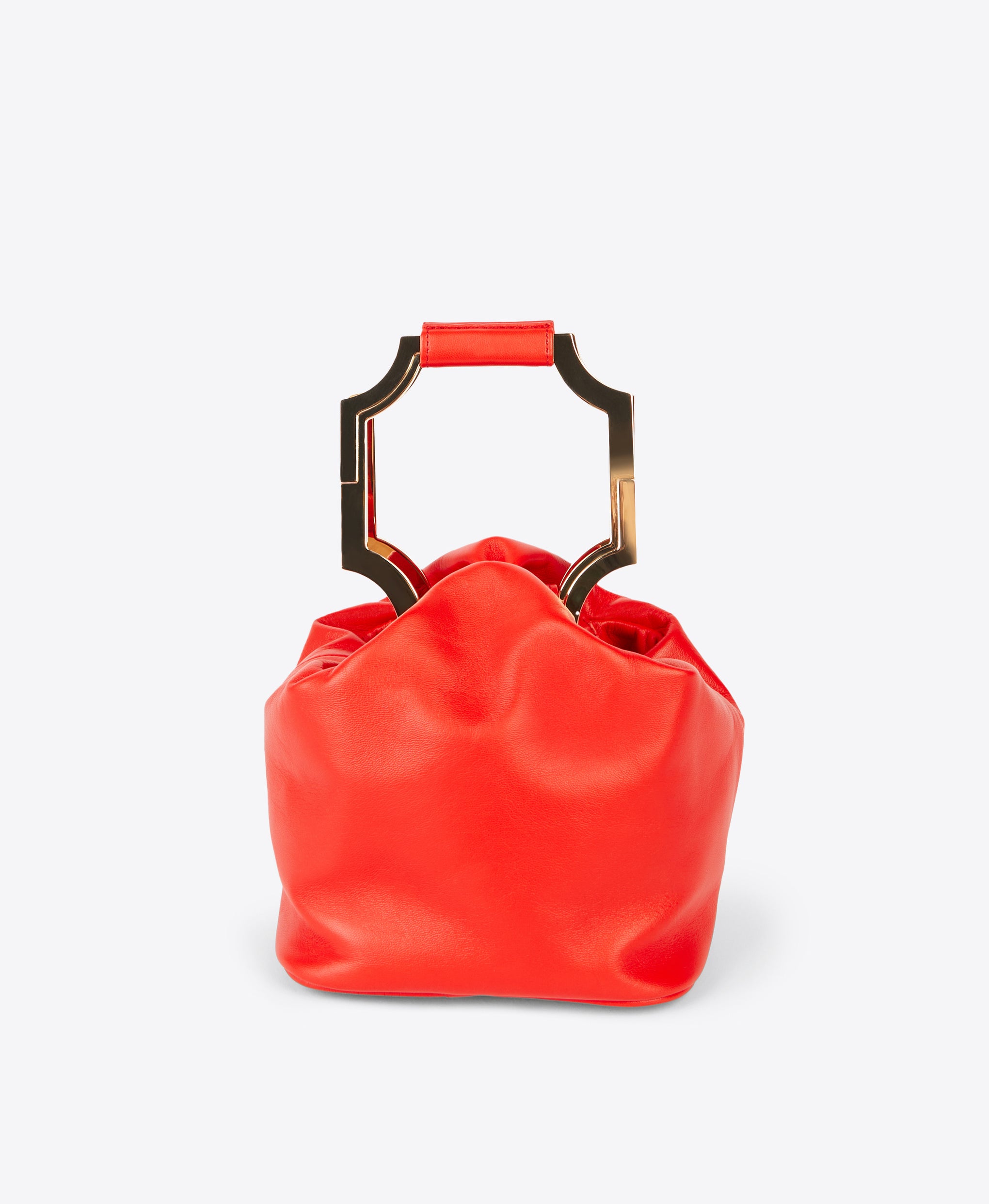 Women's Red Leather Ruched Tote Bag Malone Souliers