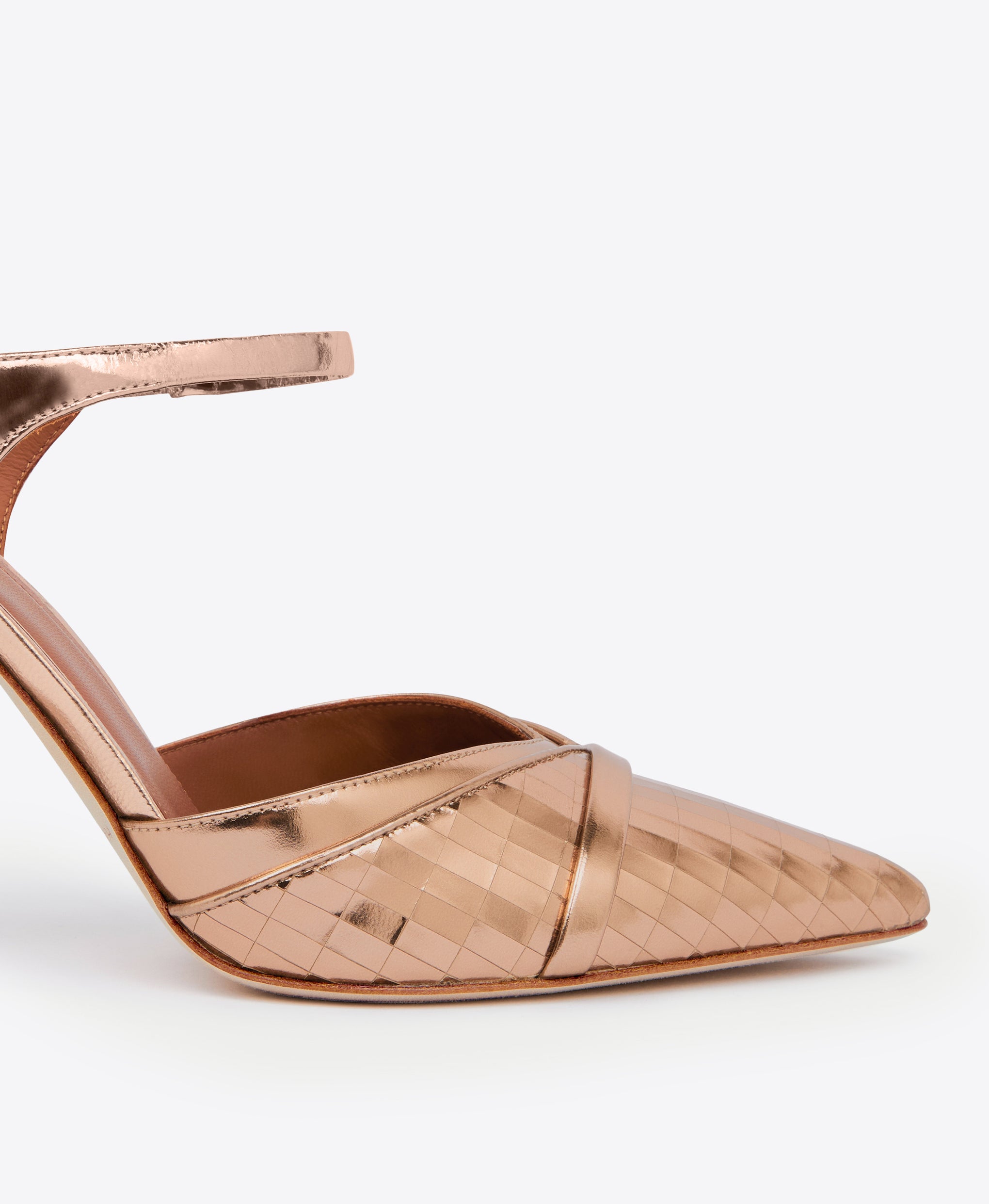 Women's Brass Gold Leather Heeled Mules Malone Souliers