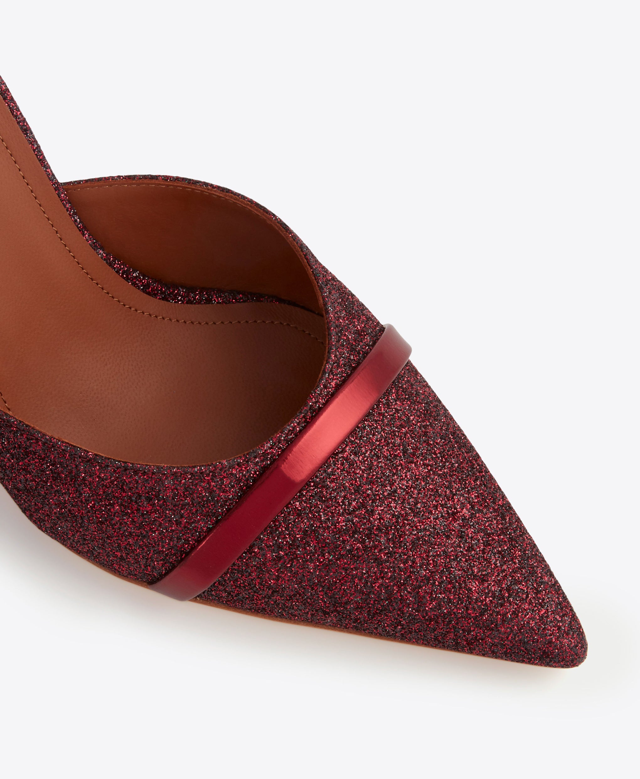 Women's Burgundy Glitter Heeled Mules Malone Souliers