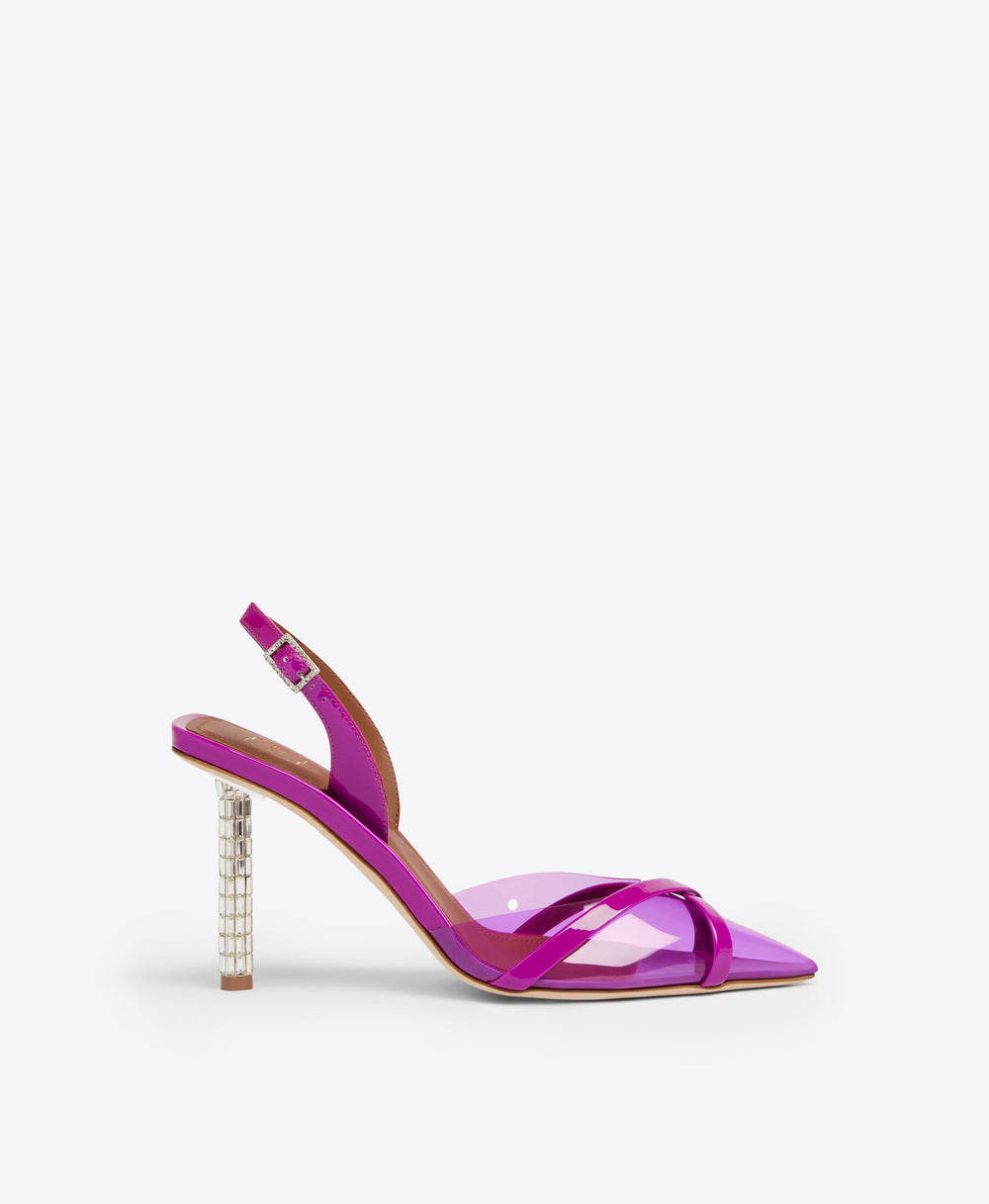 Women's  Fuschia Patent Crystal Slingbacks Malone Souliers