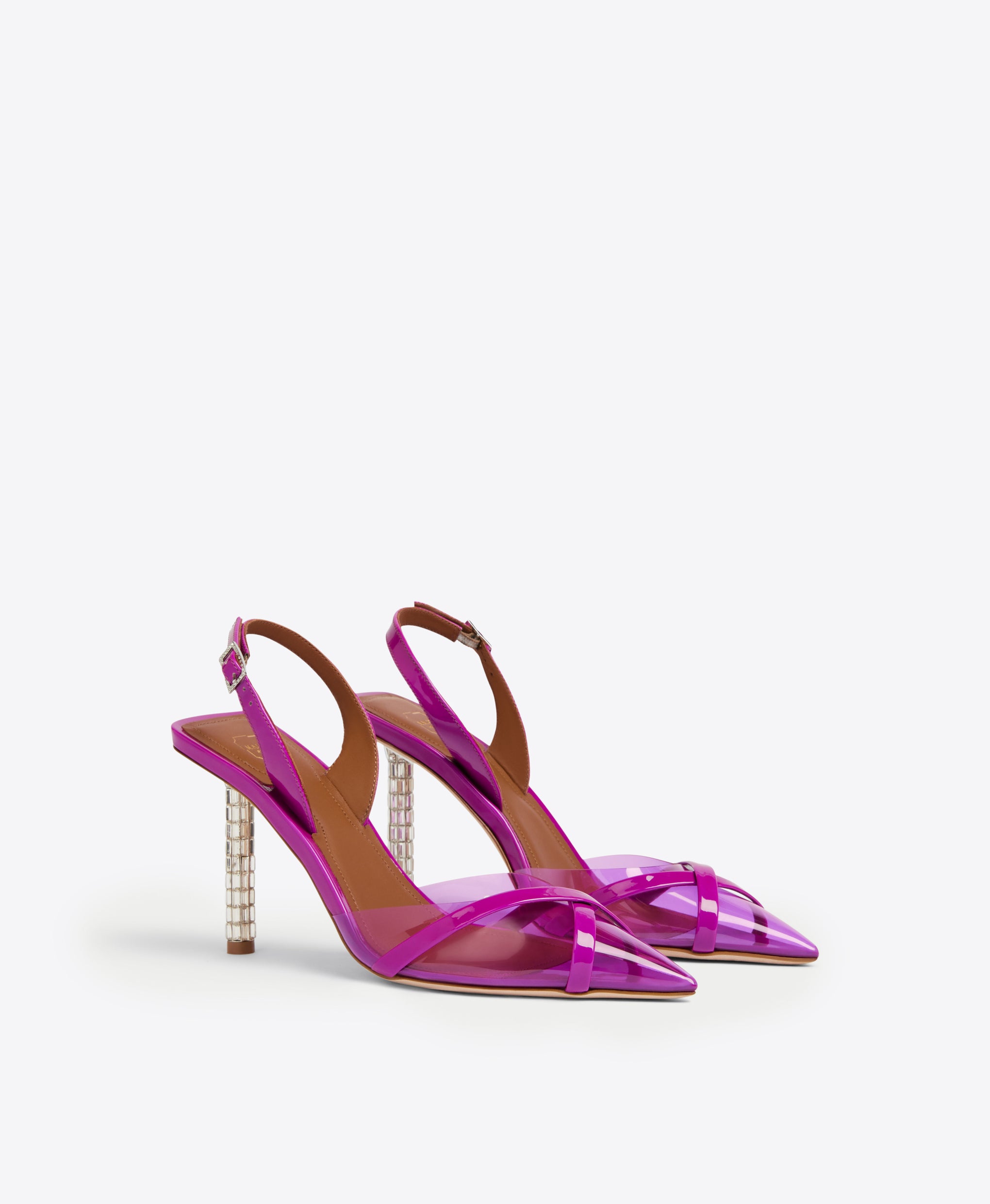 Women's  Fuschia Patent Crystal Slingbacks Malone Souliers